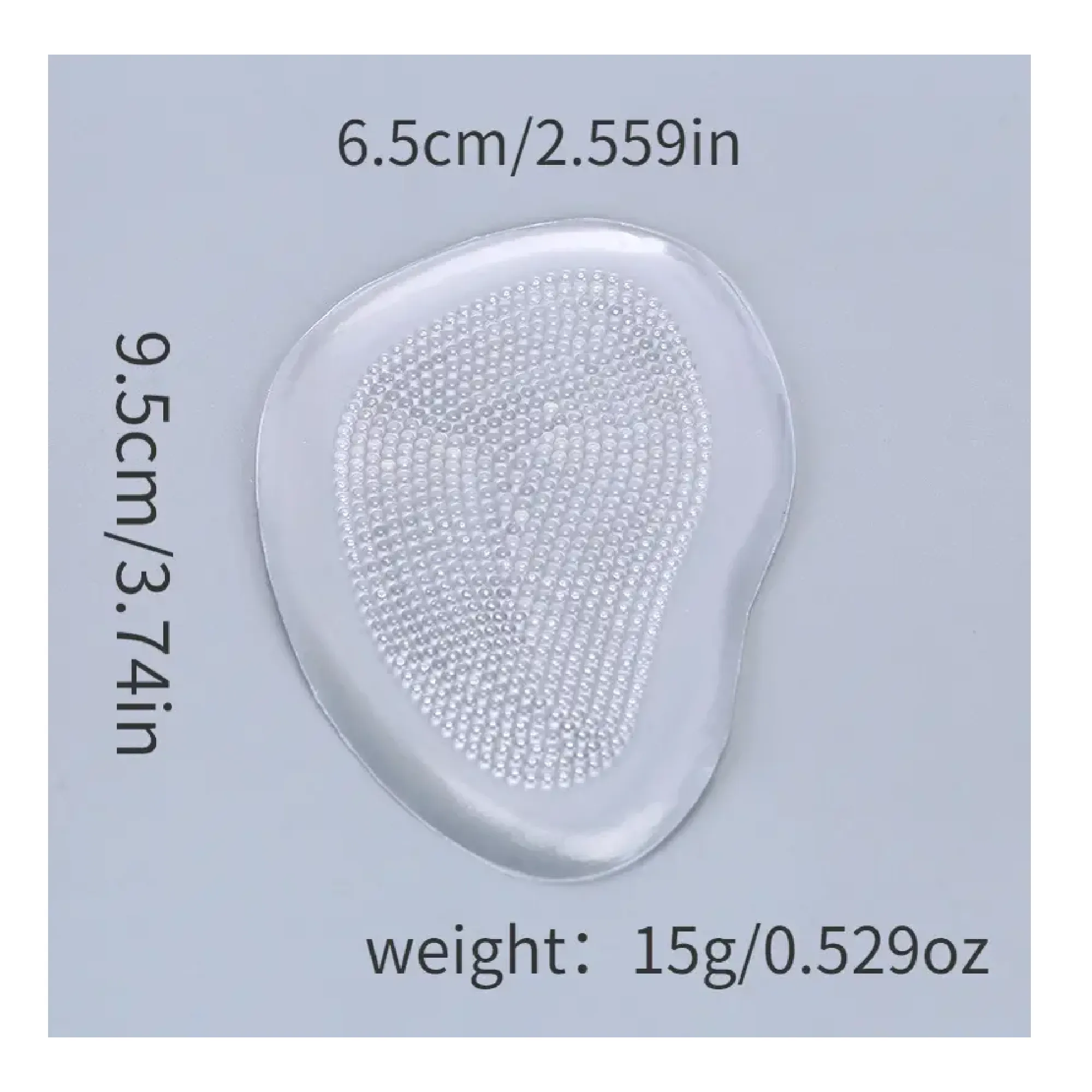 1 Pair Front Palm Pad, Front Half Pad, Half Size Pad, Silicone Transparent Anti Slip Insole, Super Soft And Thick, Adjustable Size