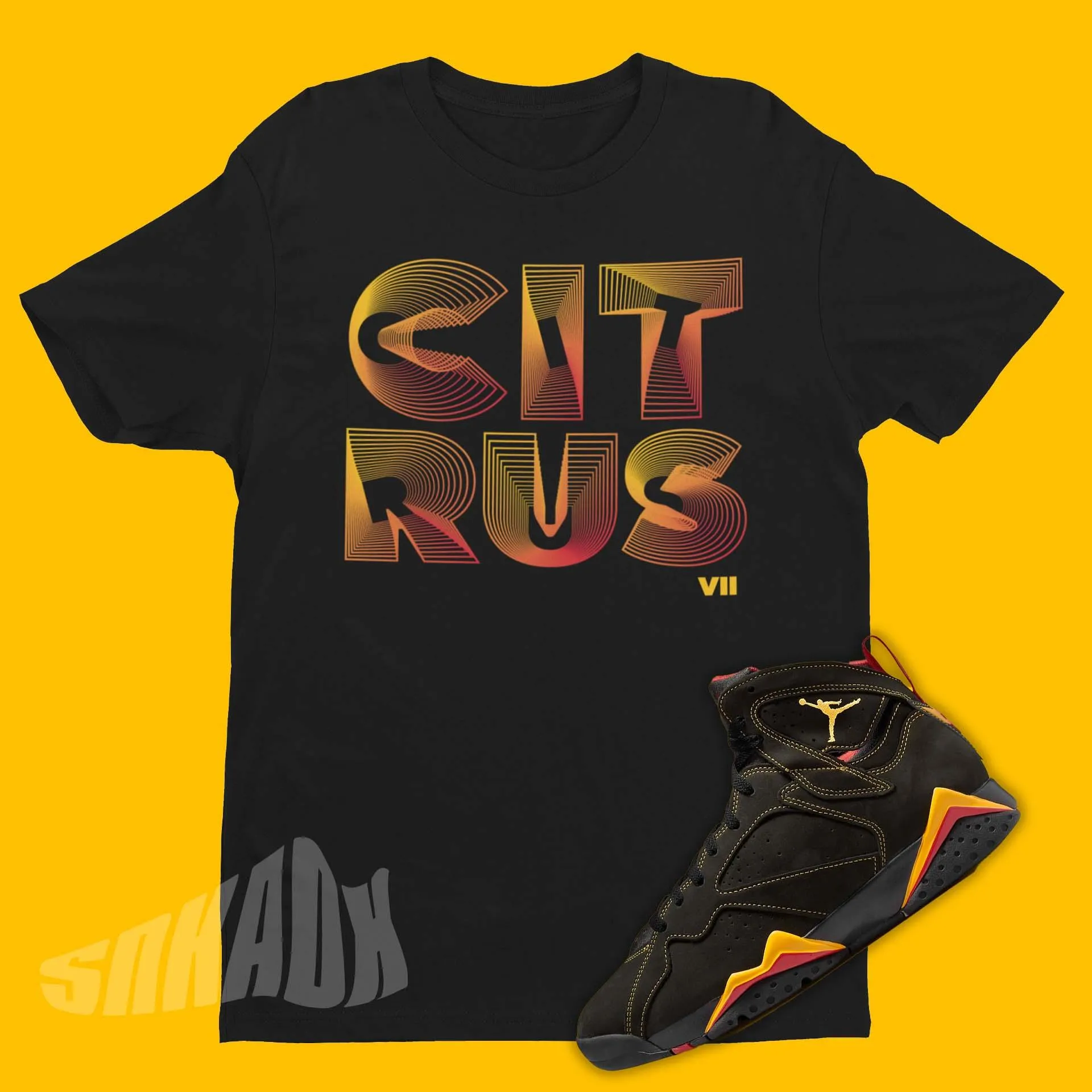 3D Burst Shirt To Match Air Jordan 7 Citrus