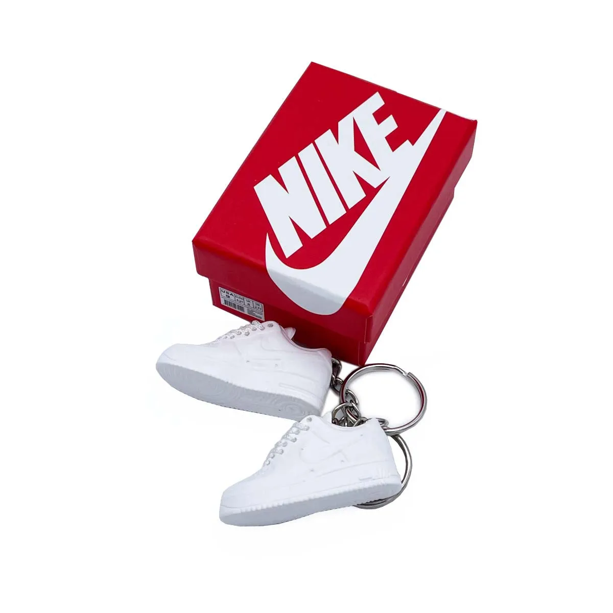 3D Sneaker Keychain- Air Force 1 Low White Pair