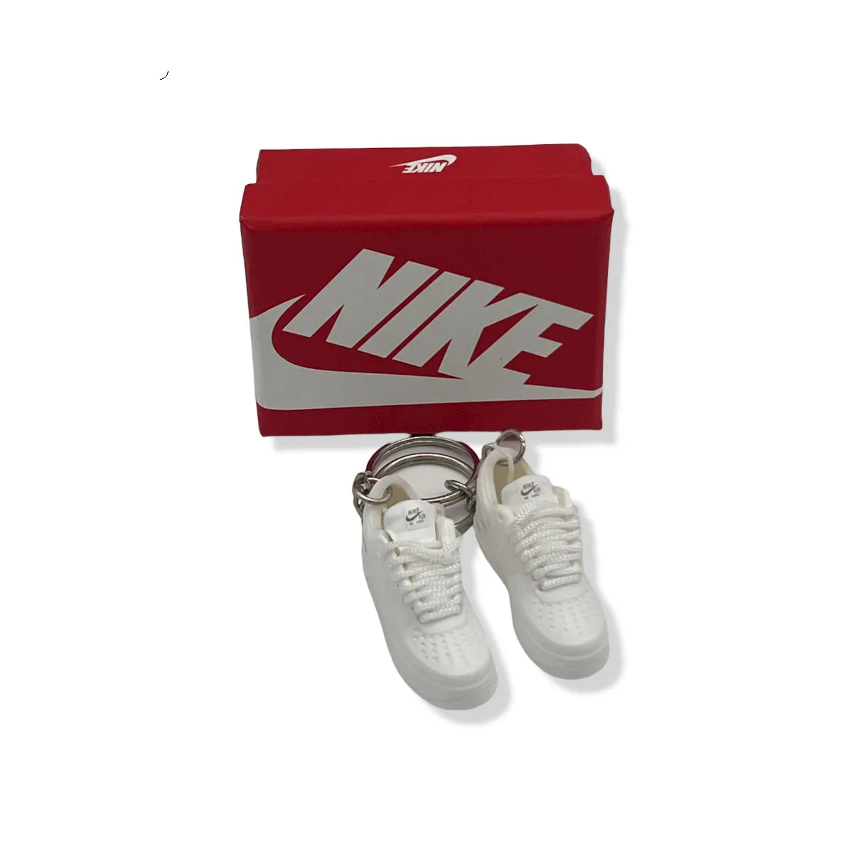 3D Sneaker Keychain- Air Force 1 Low White Supreme Pair