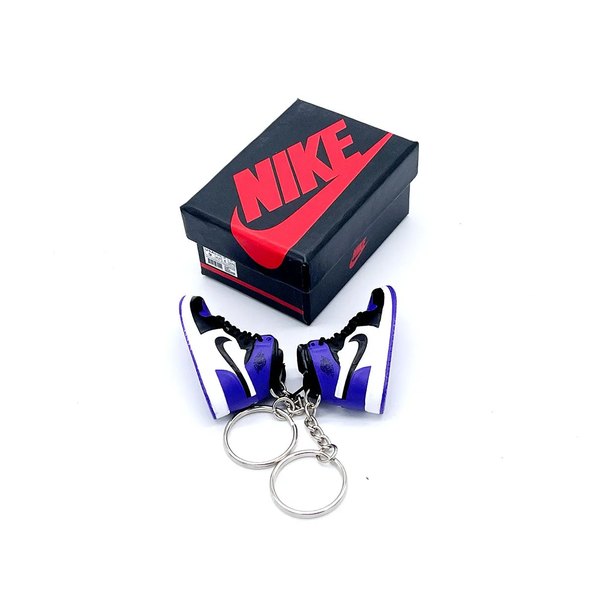 3D Sneaker Keychain- Air Jordan 1 High Court Purple 1.0 Pair