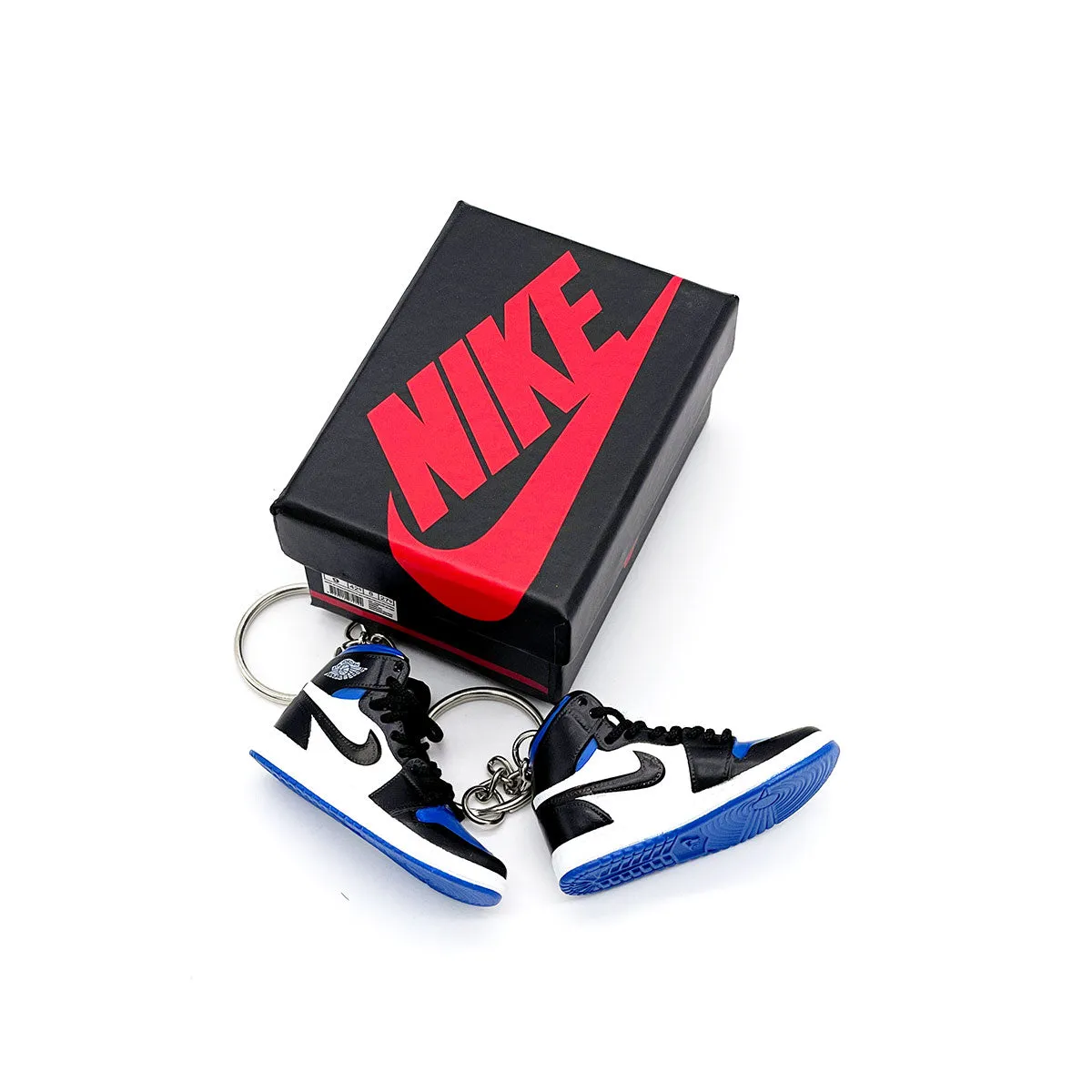 3D Sneaker Keychain- Air Jordan 1 High Royal Toe Pair