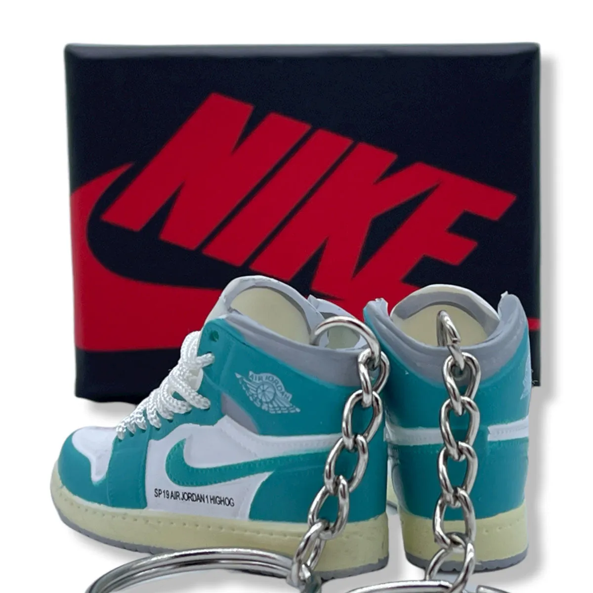 3D Sneaker Keychain- Air Jordan 1 High Turbo Green Pair