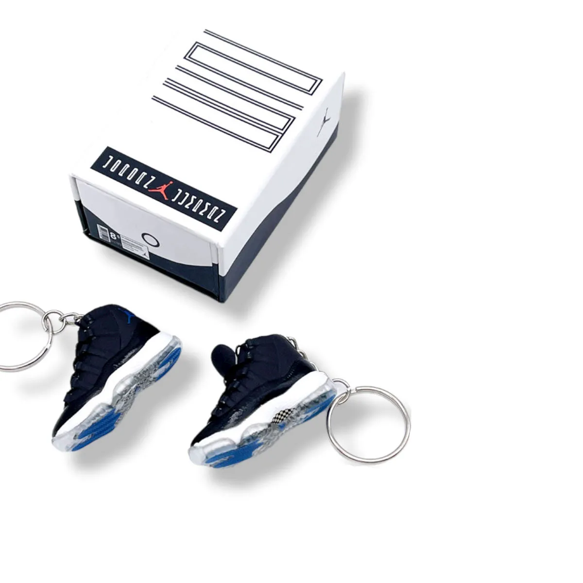 3D Sneaker Keychain- Air Jordan 11 Space Jam Pair