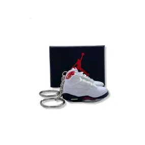 3D Sneaker Keychain- Air Jordan 5 Fire Red Pair