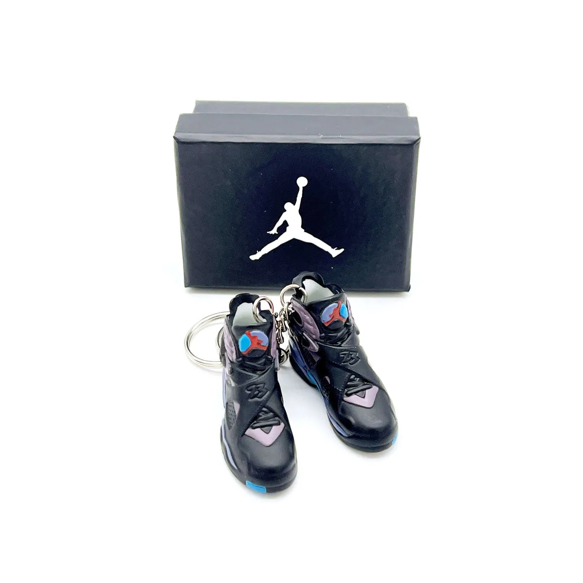 3D Sneaker Keychain- Air Jordan 8 Aqua Pair