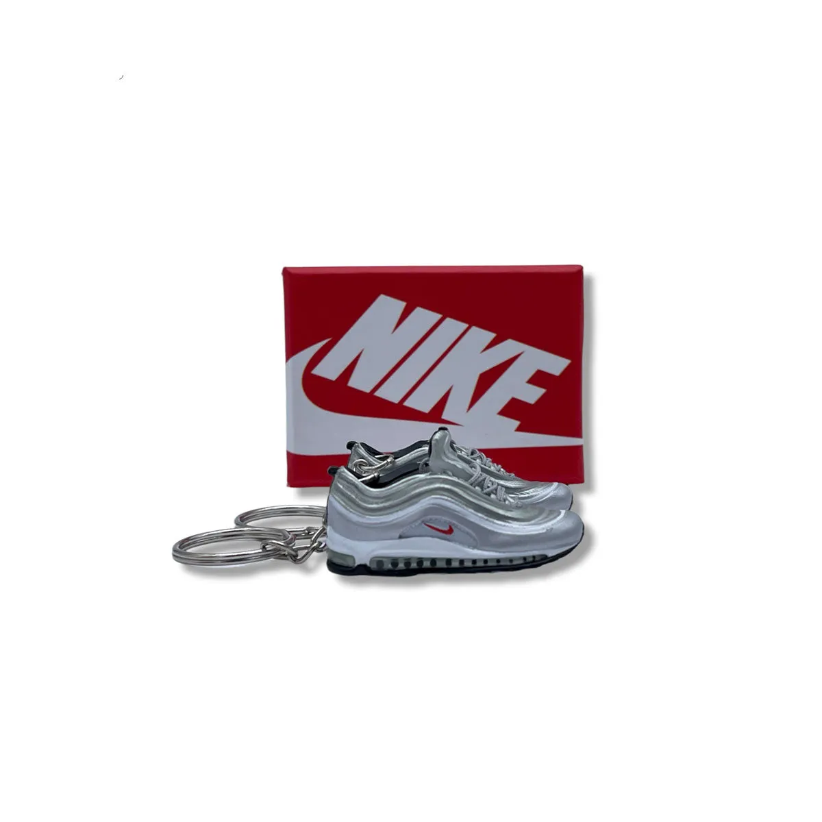 3D Sneaker Keychain- Air Max 97 OG Metallic Silver Bullet Pair