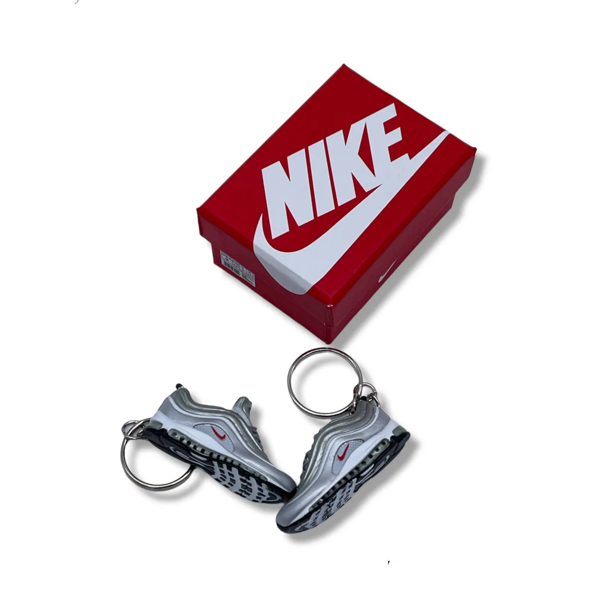 3D Sneaker Keychain- Air Max 97 OG Metallic Silver Bullet Pair