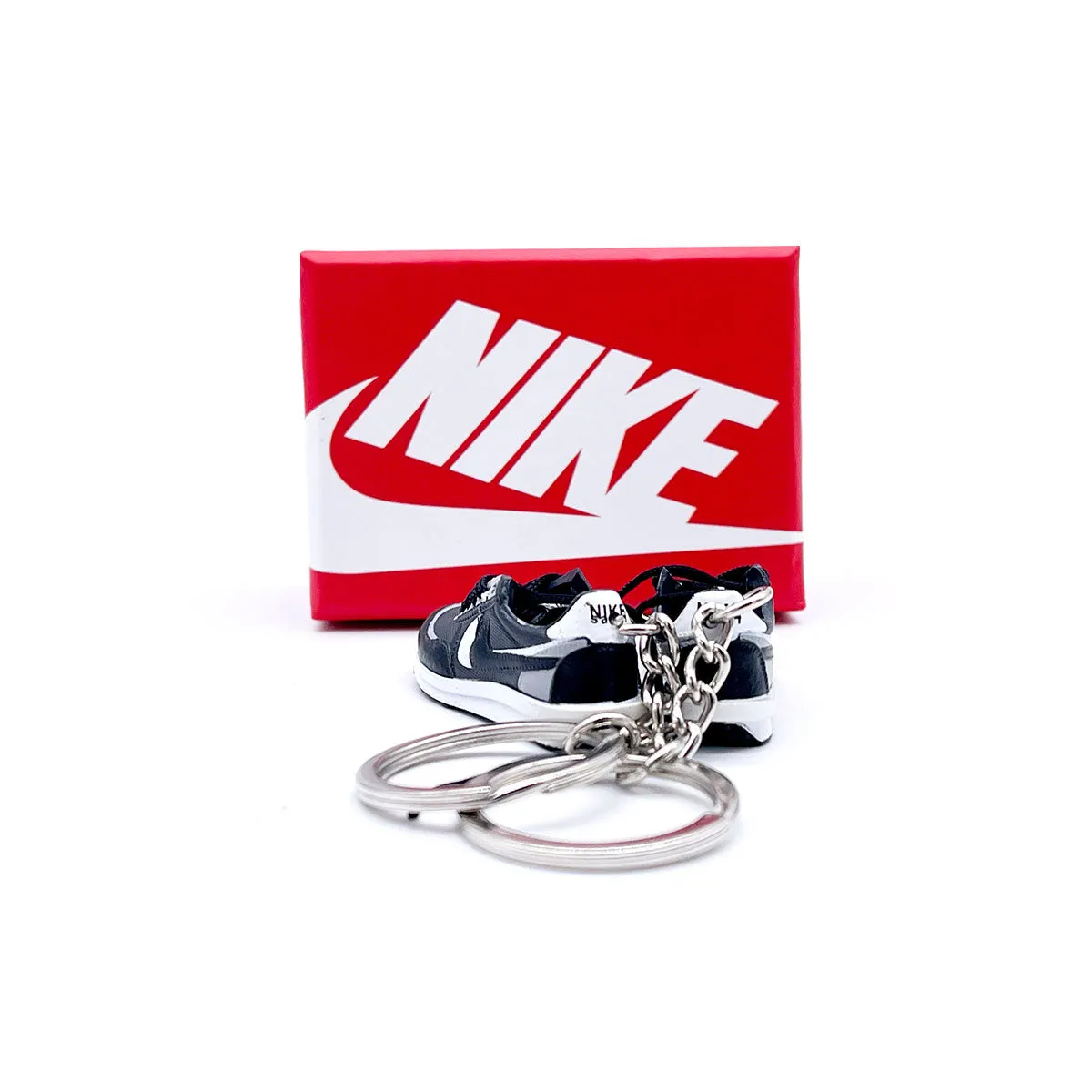 3D Sneaker Keychain- Nike LDWaffle Sacai Black Pair