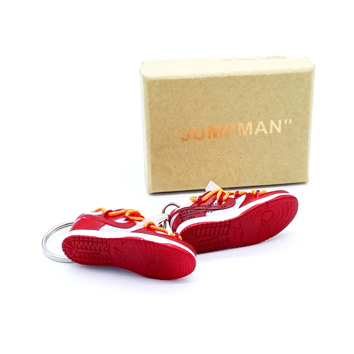 3D Sneaker Keychain- Nike SB Dunk Low Off-White University Red Pair