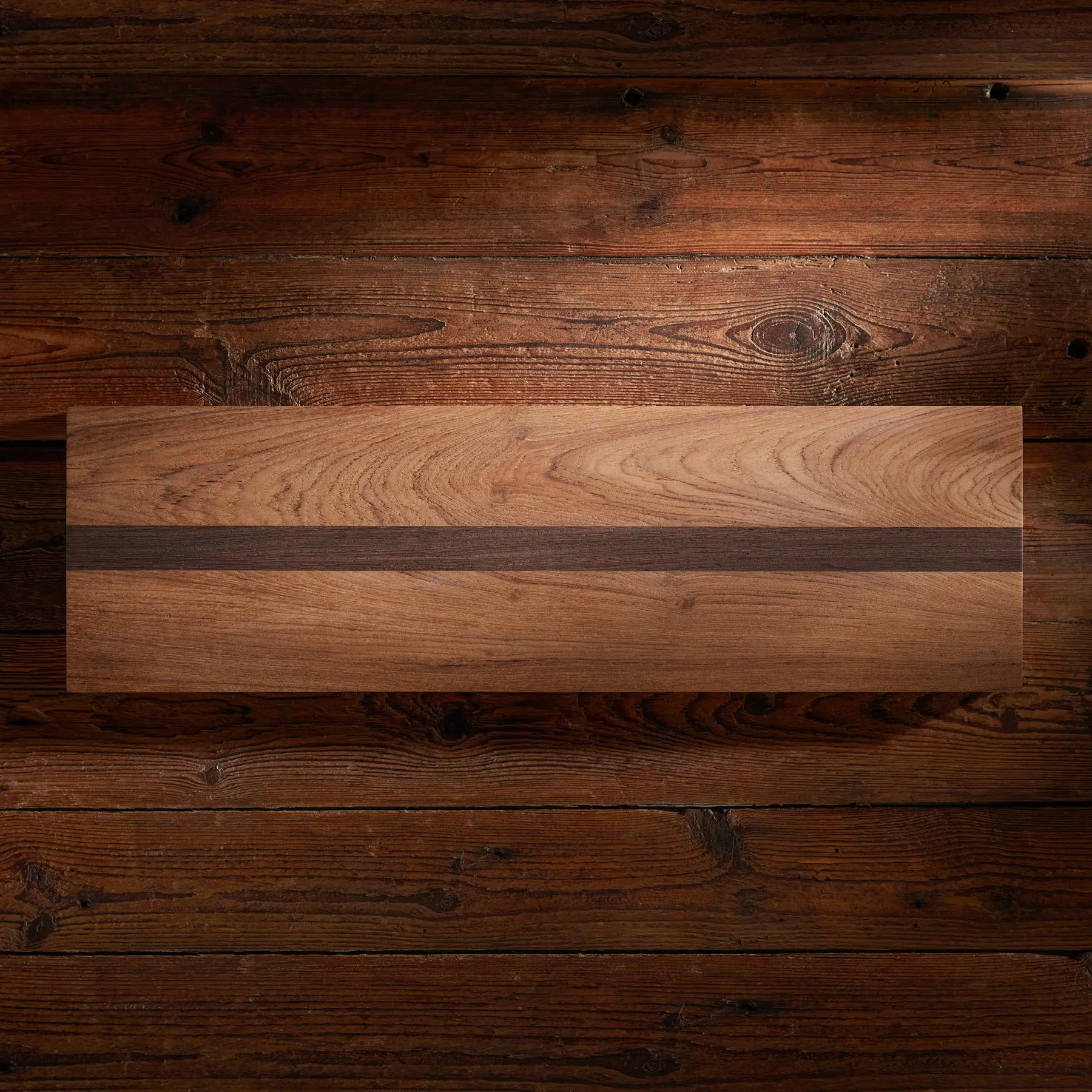 9X30" Teak Serving Board - Teak/Natural Finish with Single Stripe