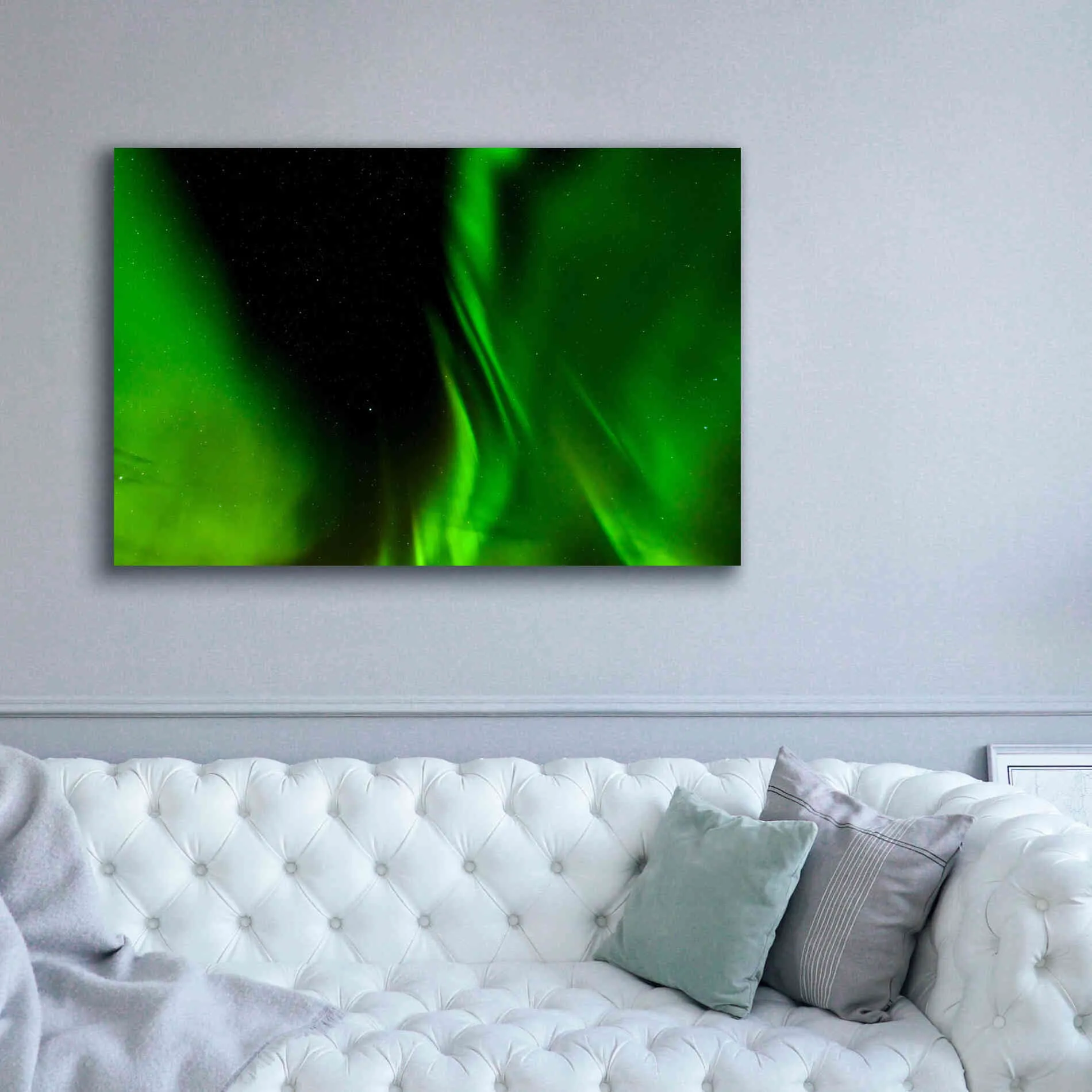 'A Beautiful Green Aurora Borealis' by Epic Portfolio, Giclee Canvas Wall Art