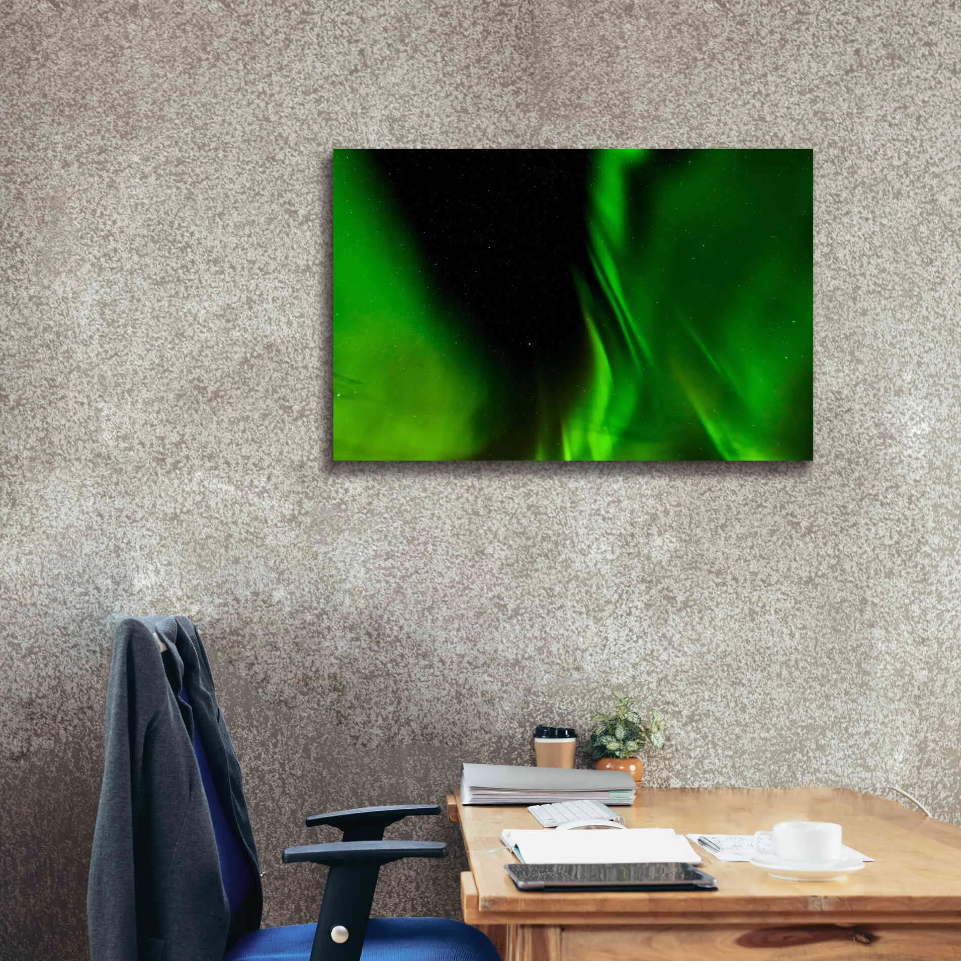 'A Beautiful Green Aurora Borealis' by Epic Portfolio, Giclee Canvas Wall Art