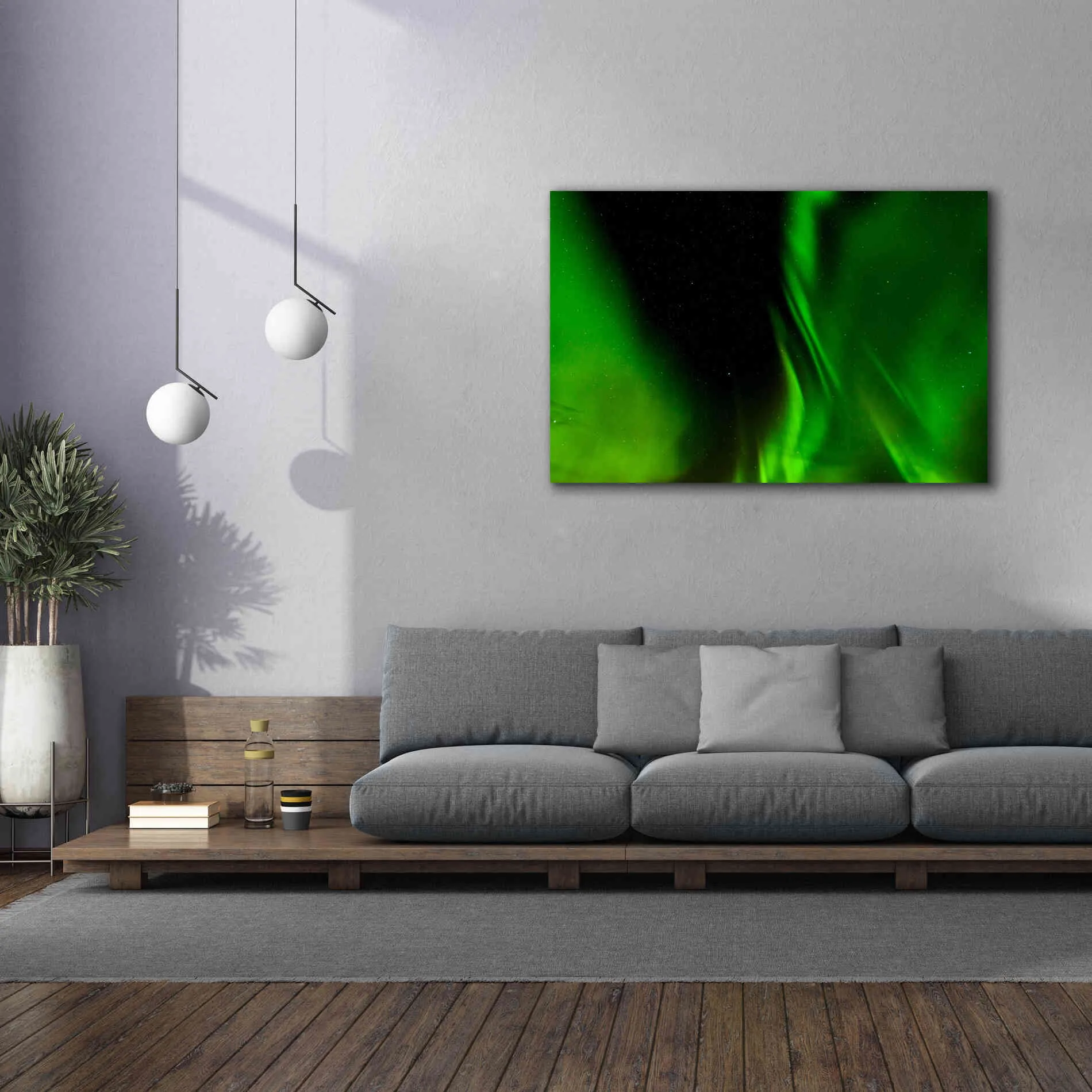 'A Beautiful Green Aurora Borealis' by Epic Portfolio, Giclee Canvas Wall Art