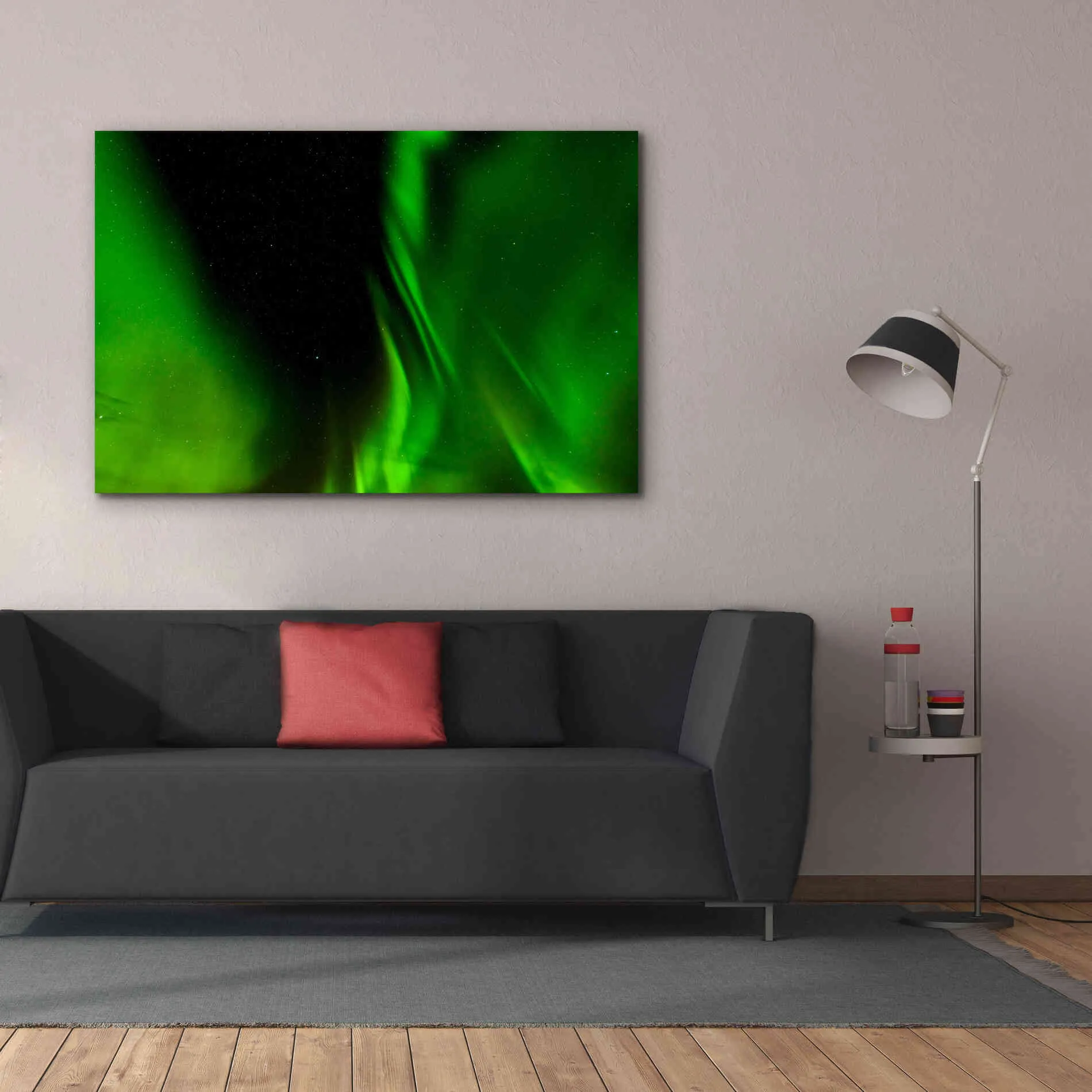 'A Beautiful Green Aurora Borealis' by Epic Portfolio, Giclee Canvas Wall Art