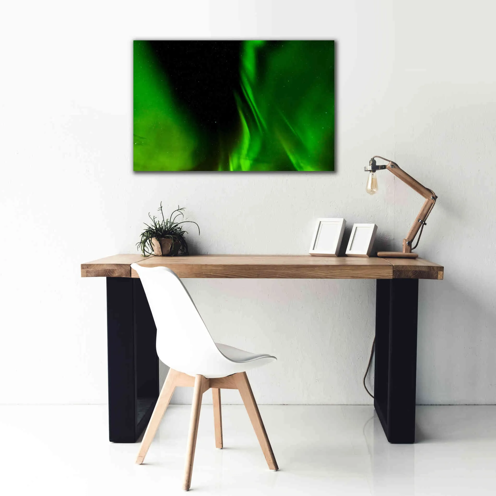 'A Beautiful Green Aurora Borealis' by Epic Portfolio, Giclee Canvas Wall Art