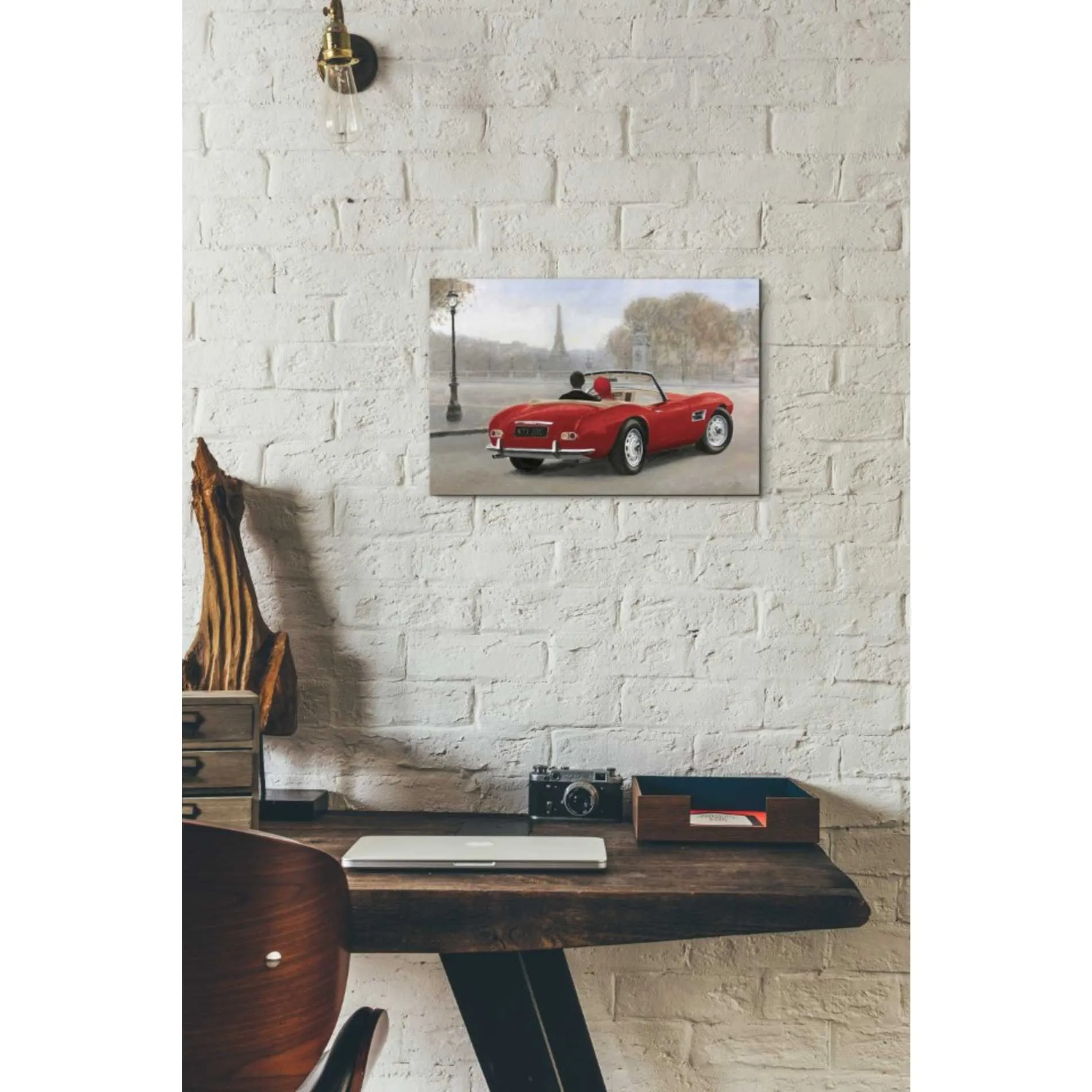 'A Ride in Paris III Red Car' by Marco Fabiano, Canvas Wall Art