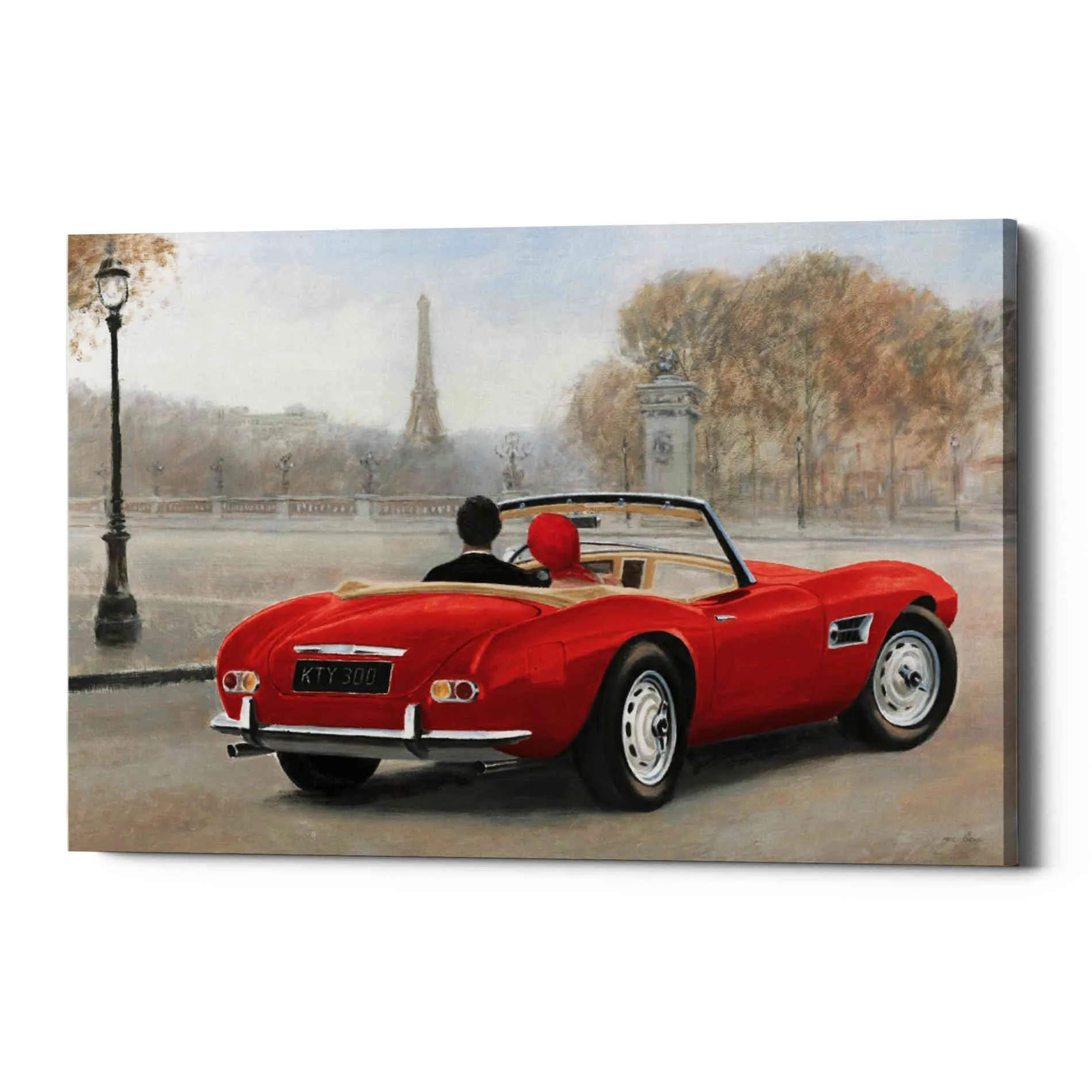 'A Ride in Paris III Red Car' by Marco Fabiano, Canvas Wall Art