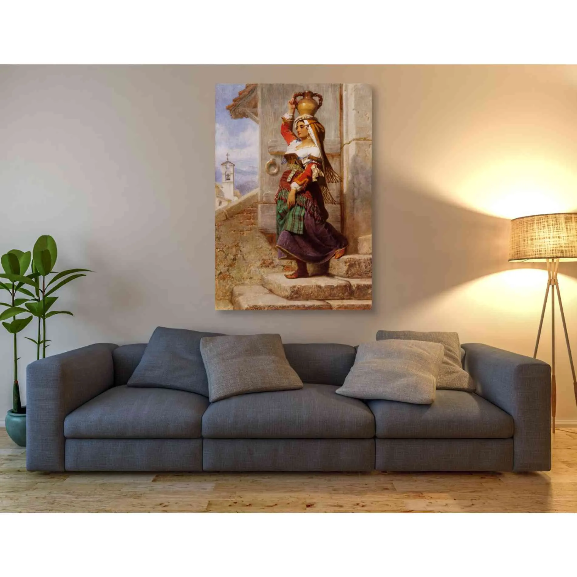 'A Roman Water Carrier' by Carl Haag, Canvas Wall Art