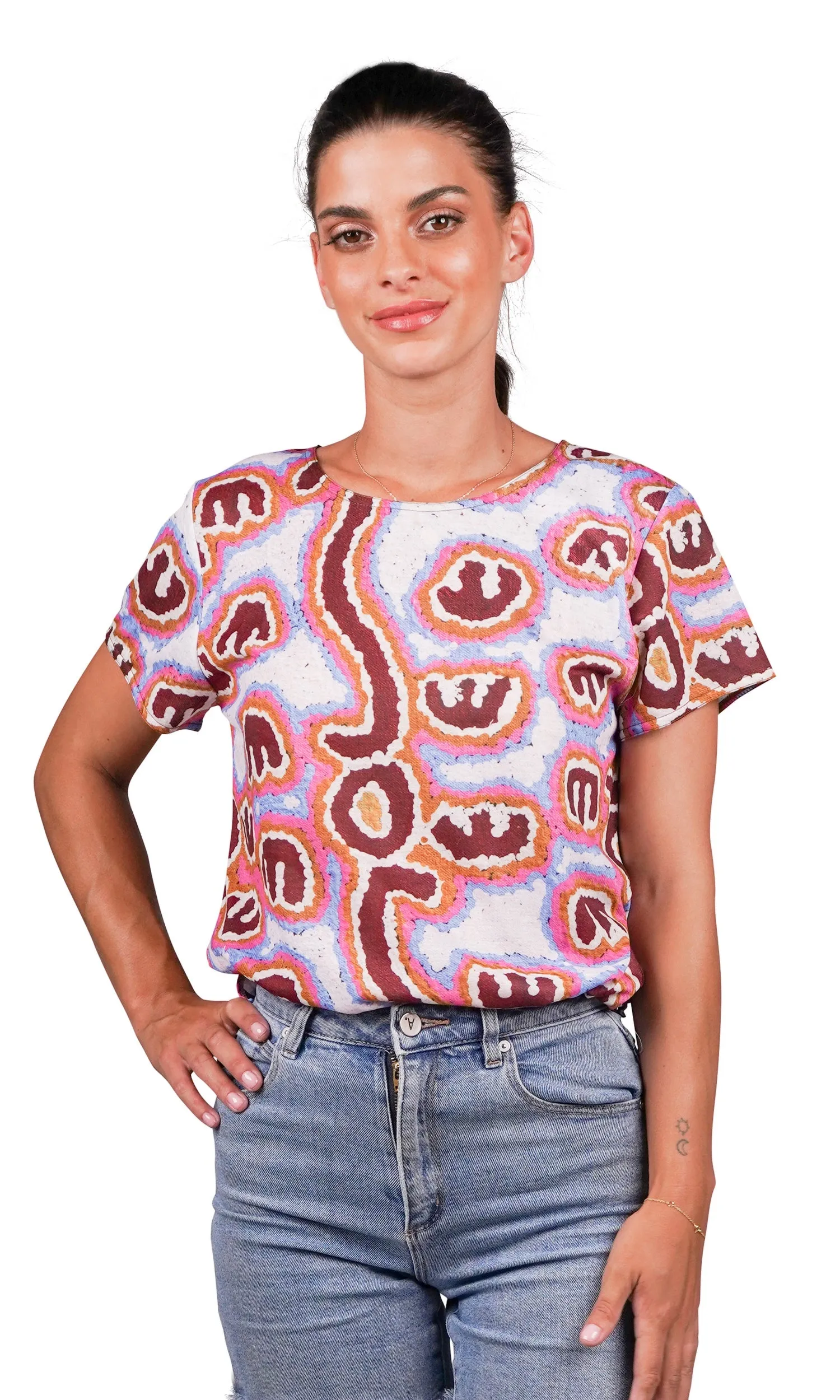 Aboriginal Art Fashion Top Brush-Tail Possum