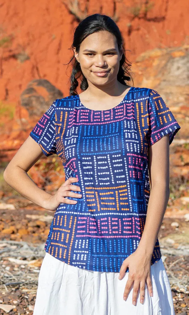 Aboriginal Art Fashion Top Bush Food