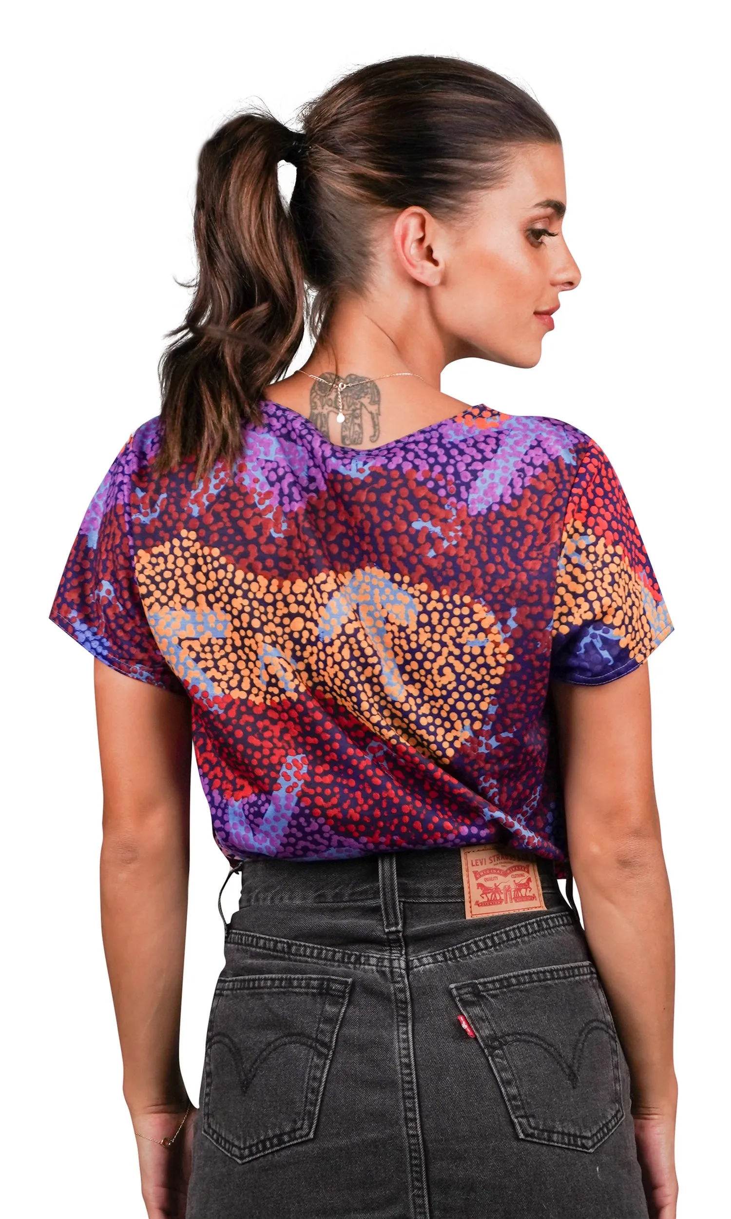 Aboriginal Art Fashion Top Yankirri Jukurrpa