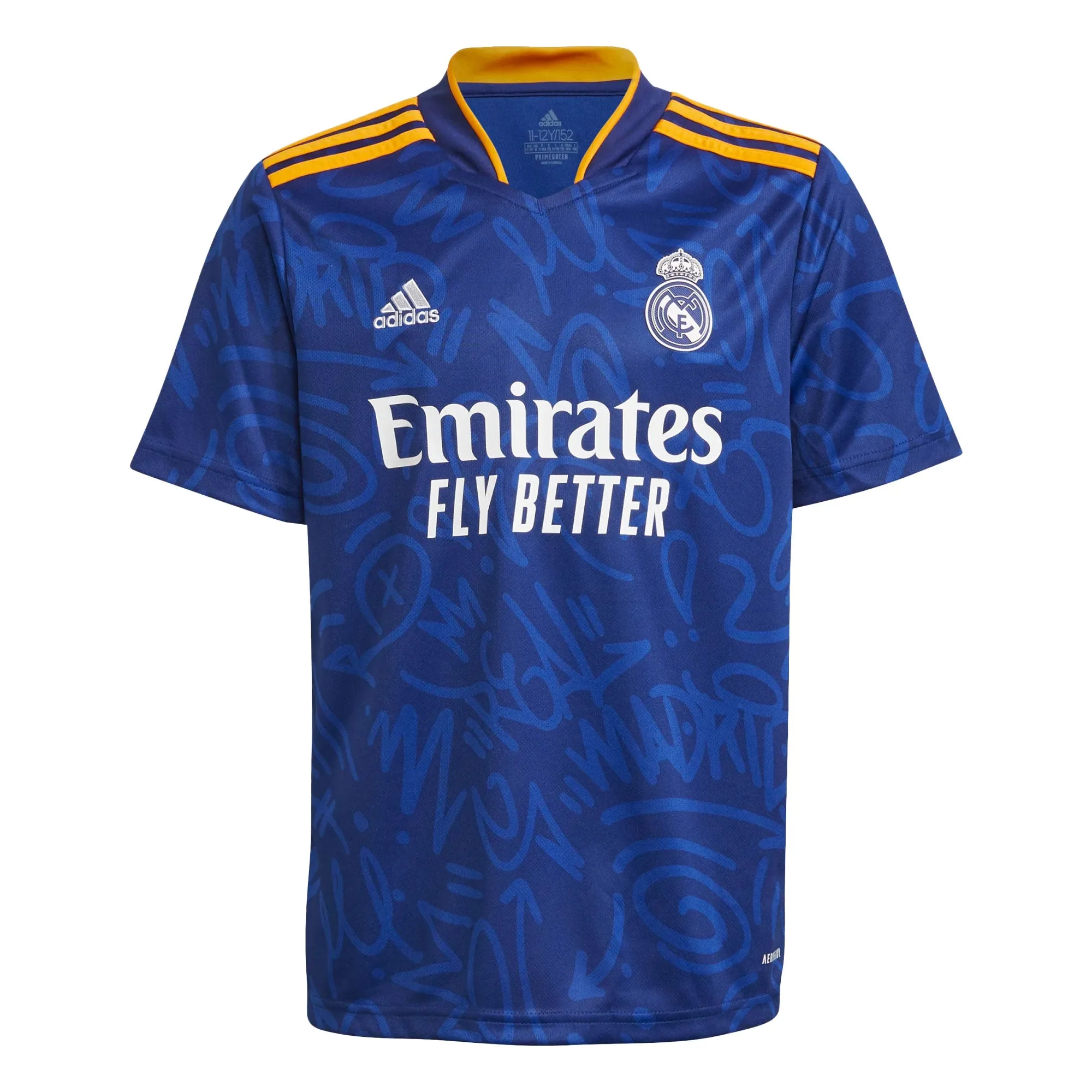 adidas Kids Real Madrid 2021/22 Away Jersey Blue/Orange