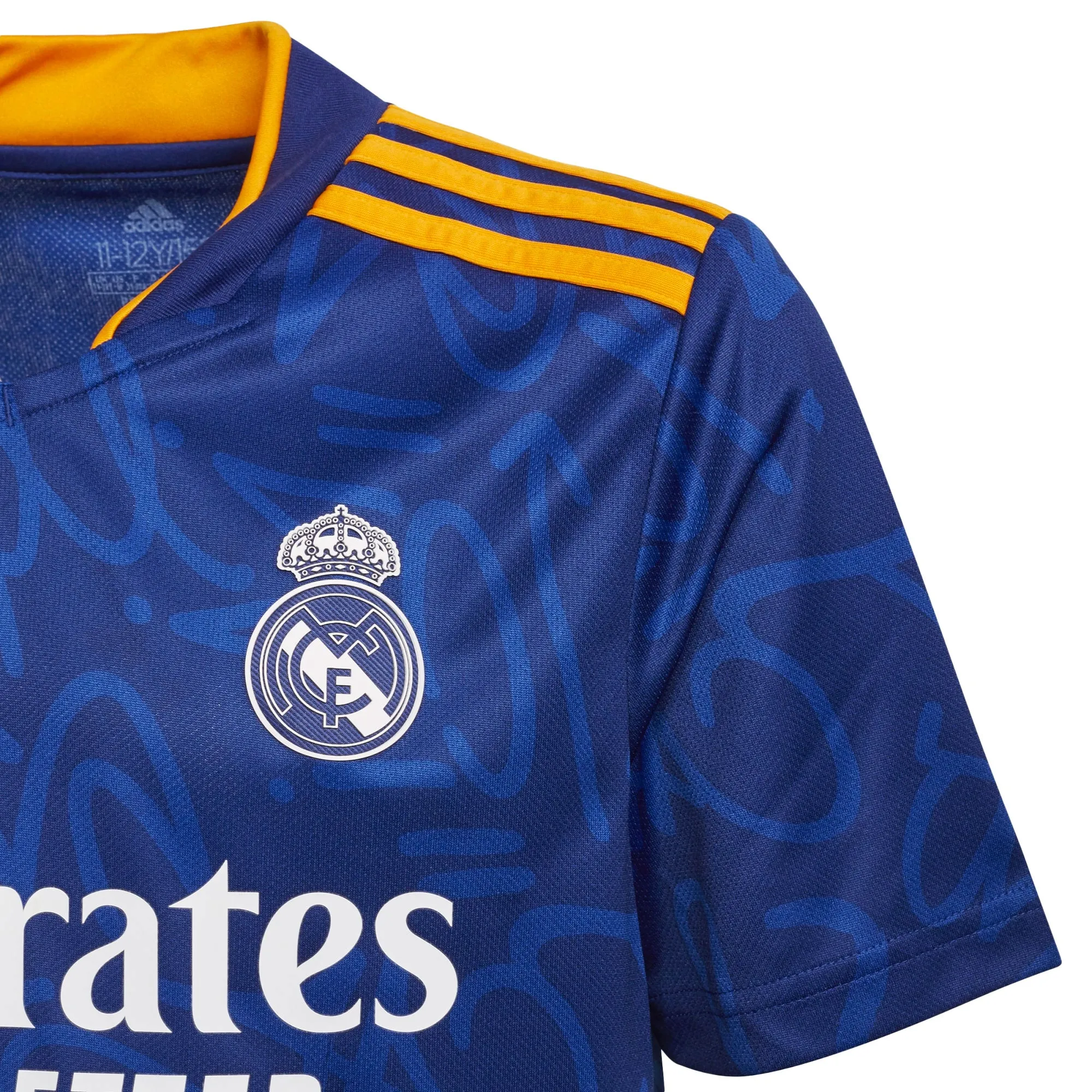 adidas Kids Real Madrid 2021/22 Away Jersey Blue/Orange