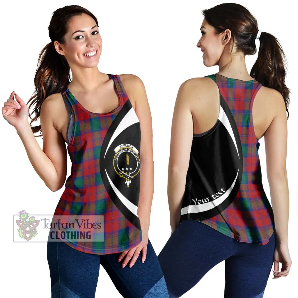 Affleck Tartan Women's Racerback Tanks with Family Crest Circle Style