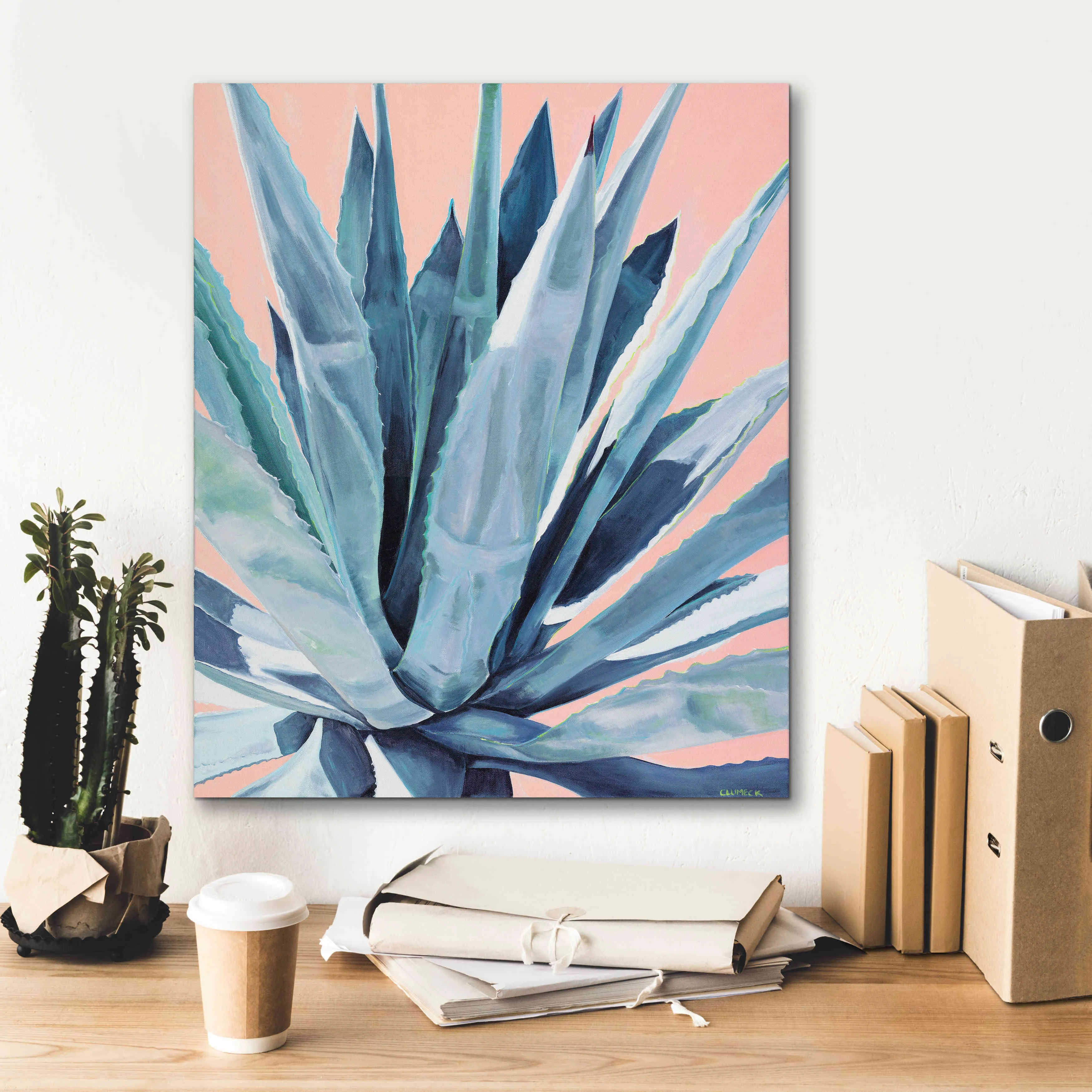 'Agave With Coral by Alana Clumeck Giclee Canvas Wall Art