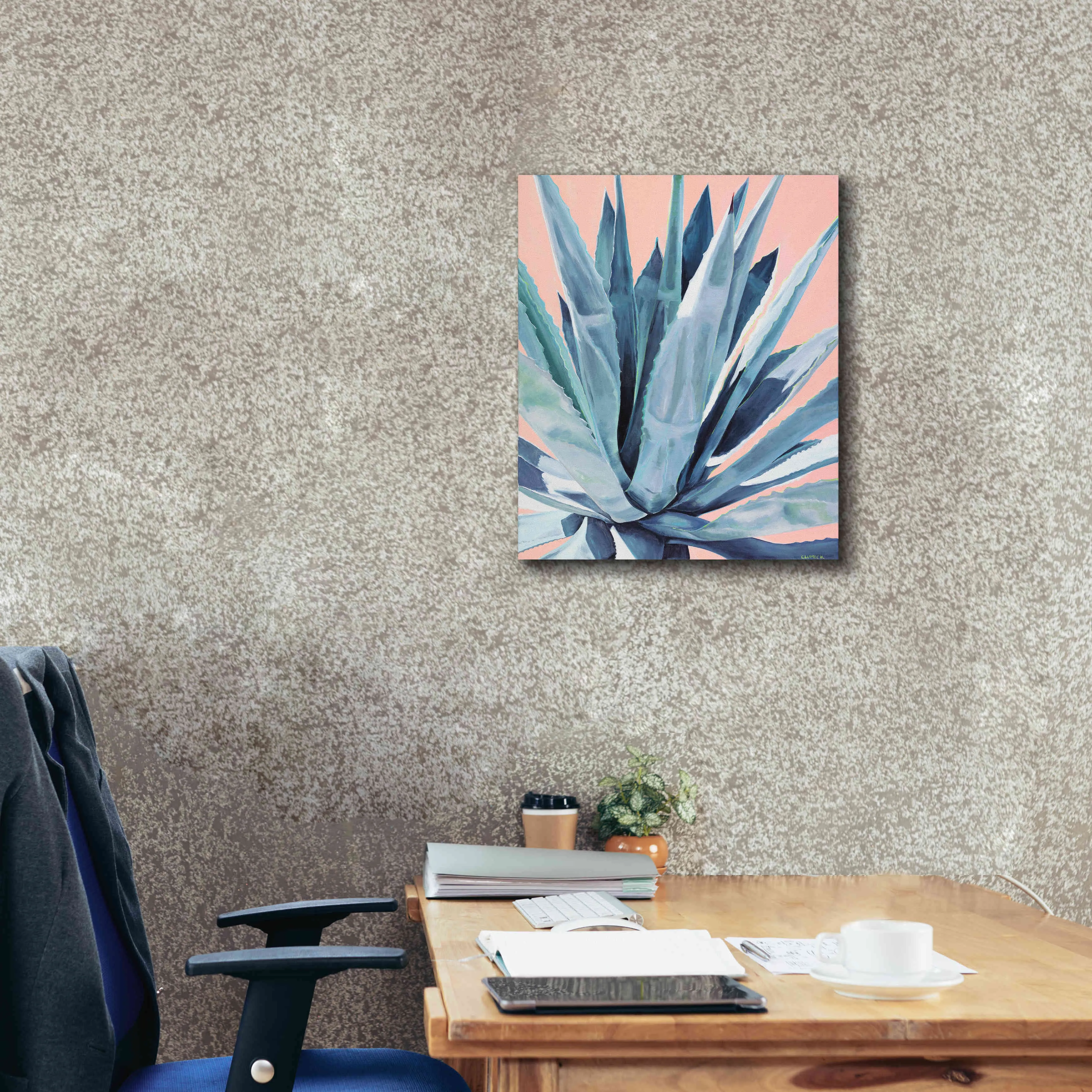 'Agave With Coral by Alana Clumeck Giclee Canvas Wall Art