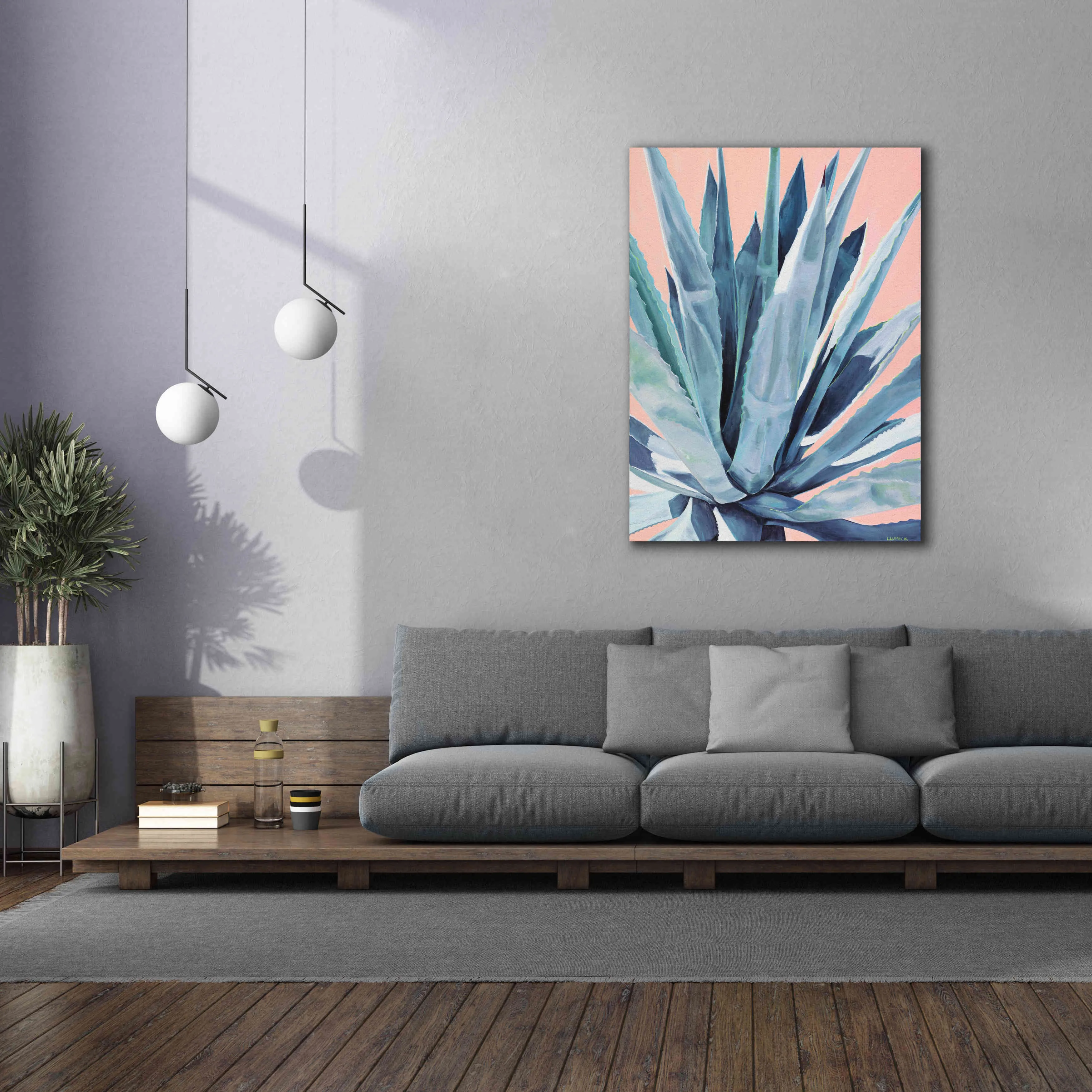 'Agave With Coral by Alana Clumeck Giclee Canvas Wall Art