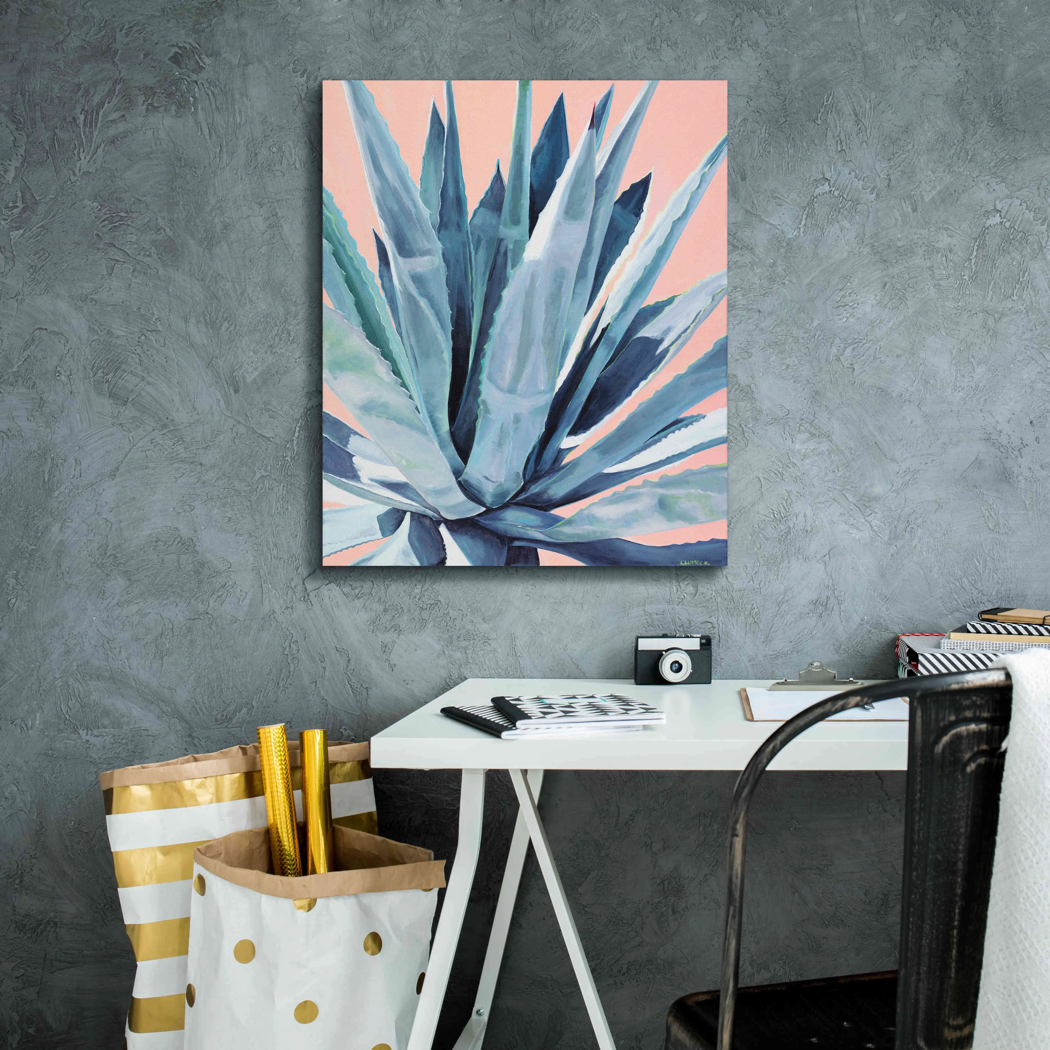 'Agave With Coral by Alana Clumeck Giclee Canvas Wall Art