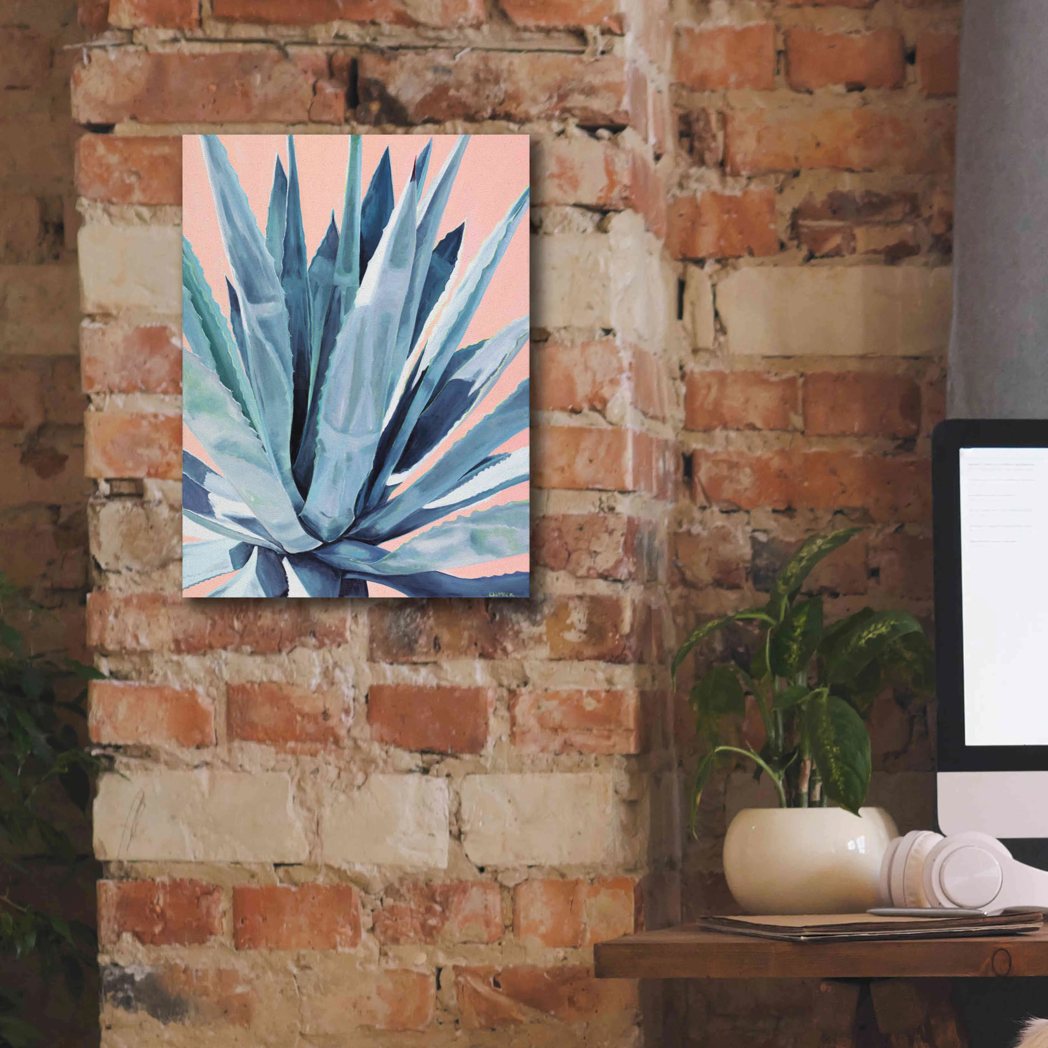 'Agave With Coral by Alana Clumeck Giclee Canvas Wall Art