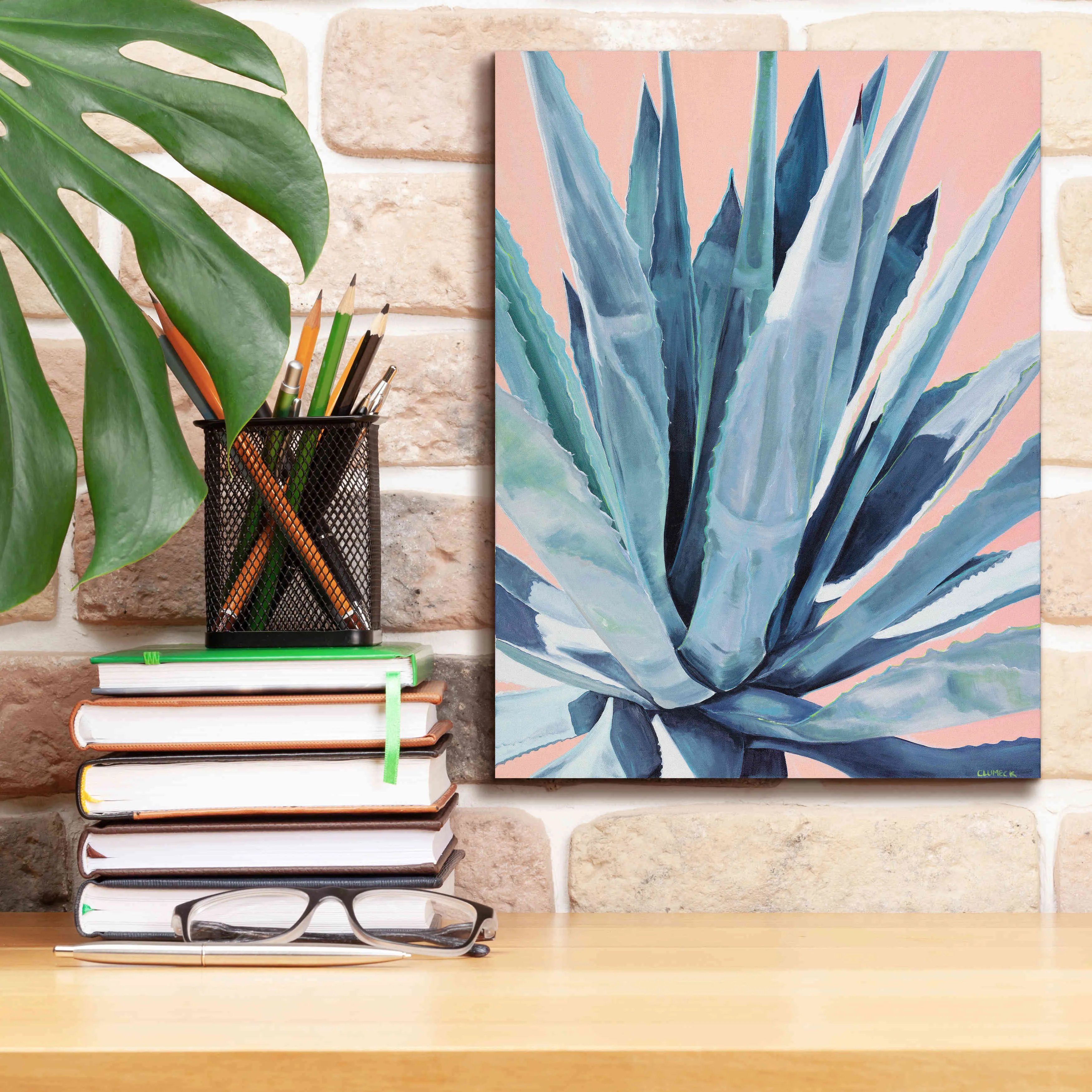 'Agave With Coral by Alana Clumeck Giclee Canvas Wall Art