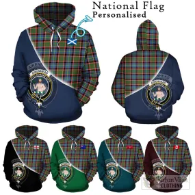 Aikenhead Tartan Hoodie with Personalised National Flag and Family Crest Half Style