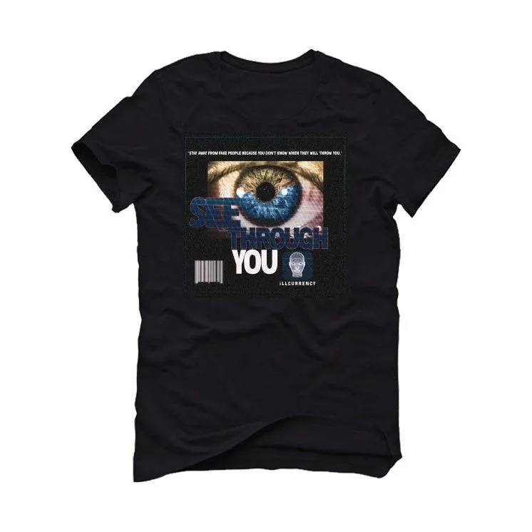 Air Jordan 1 “Dark Marina Blue” Black T-Shirt (EYE, SEE THROUGH YOU)