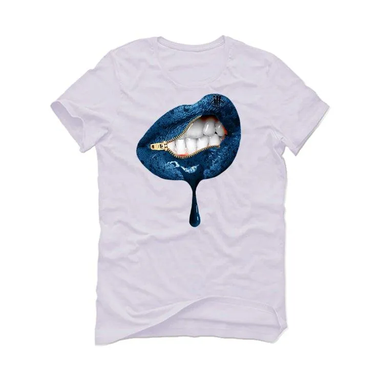 Air Jordan 1 “Dark Marina Blue” White T-Shirt (LIPS UNSEALED)