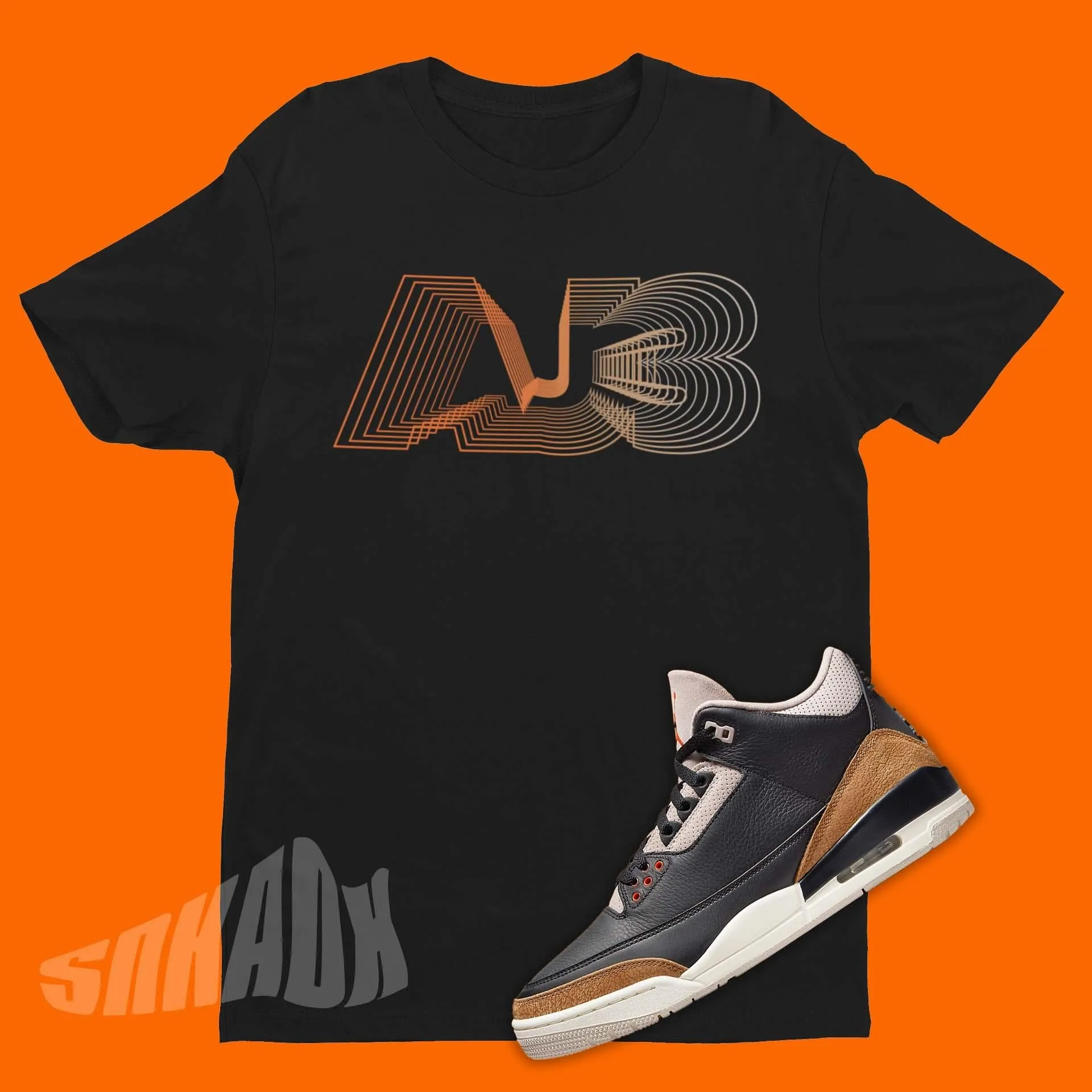 Air Jordan 3 Desert Elephant Matching Shirt - 3D Print Graphic Tee