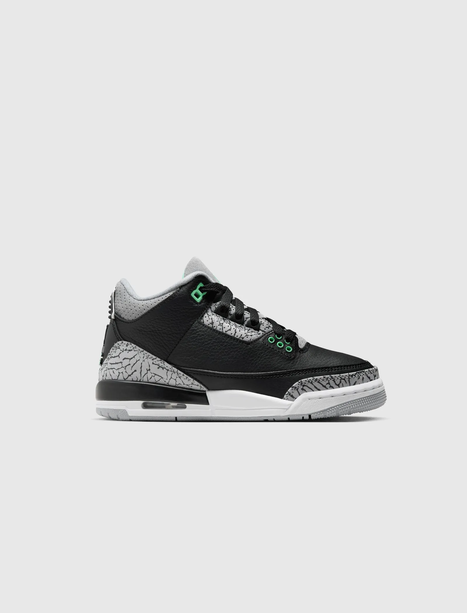 AIR JORDAN 3 RETRO "BLACK/ GREEN GLOW" GS