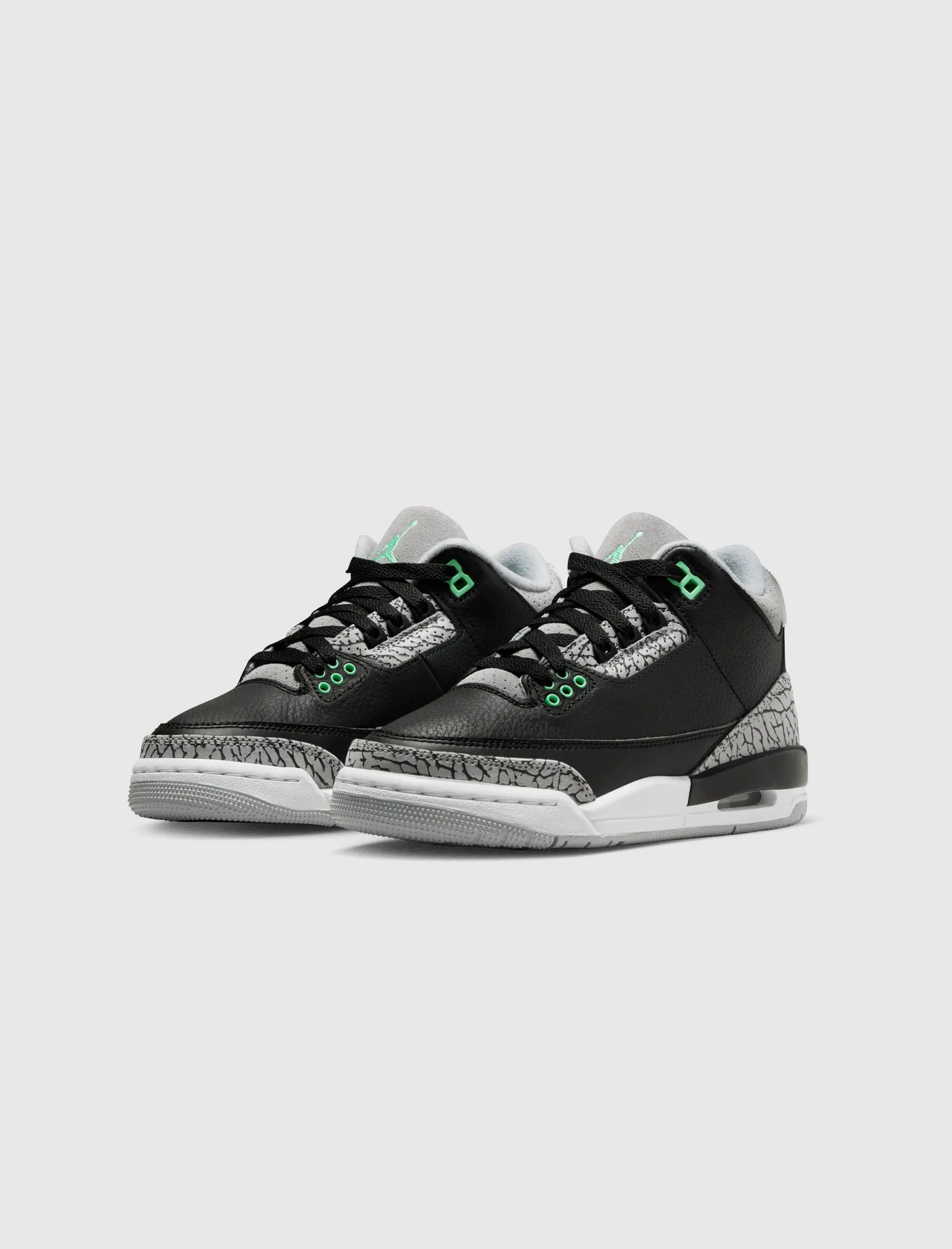 AIR JORDAN 3 RETRO "BLACK/ GREEN GLOW" GS