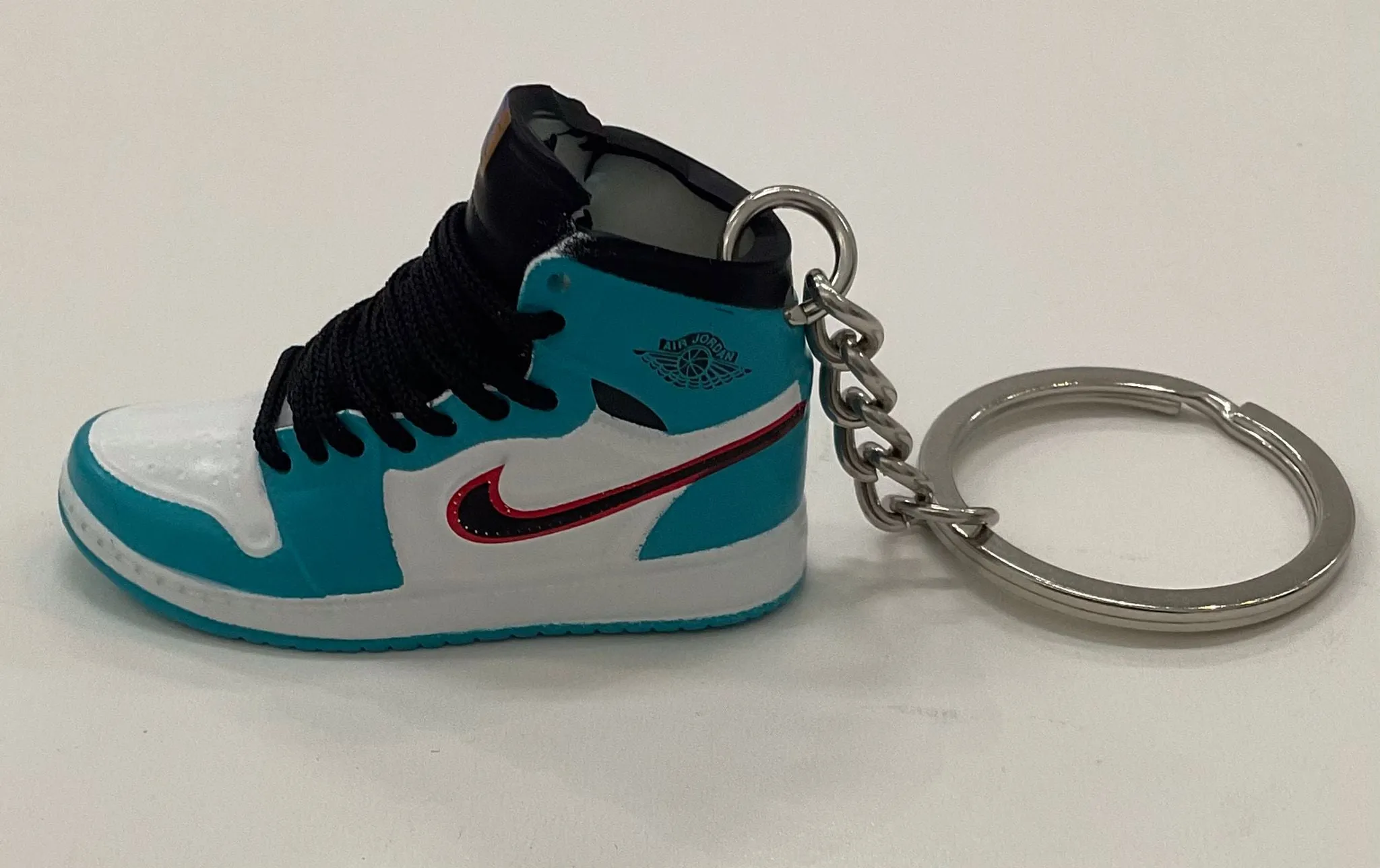 AJ1 High Mini Sneaker Keychain - White/Aqua/Red