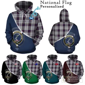 Alexander of Menstry Dress Tartan Hoodie with Personalised National Flag and Family Crest Half Style