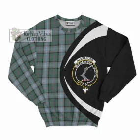 Alexander of Menstry Hunting Tartan Sweatshirt with Family Crest Circle Style