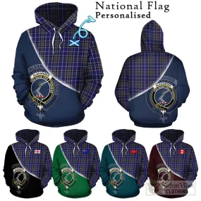 Alexander of Menstry Tartan Hoodie with Personalised National Flag and Family Crest Half Style