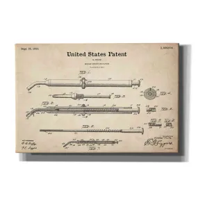 'Amalgam-Dentist Equipment Blueprint Patent Parchment' Canvas Wall Art