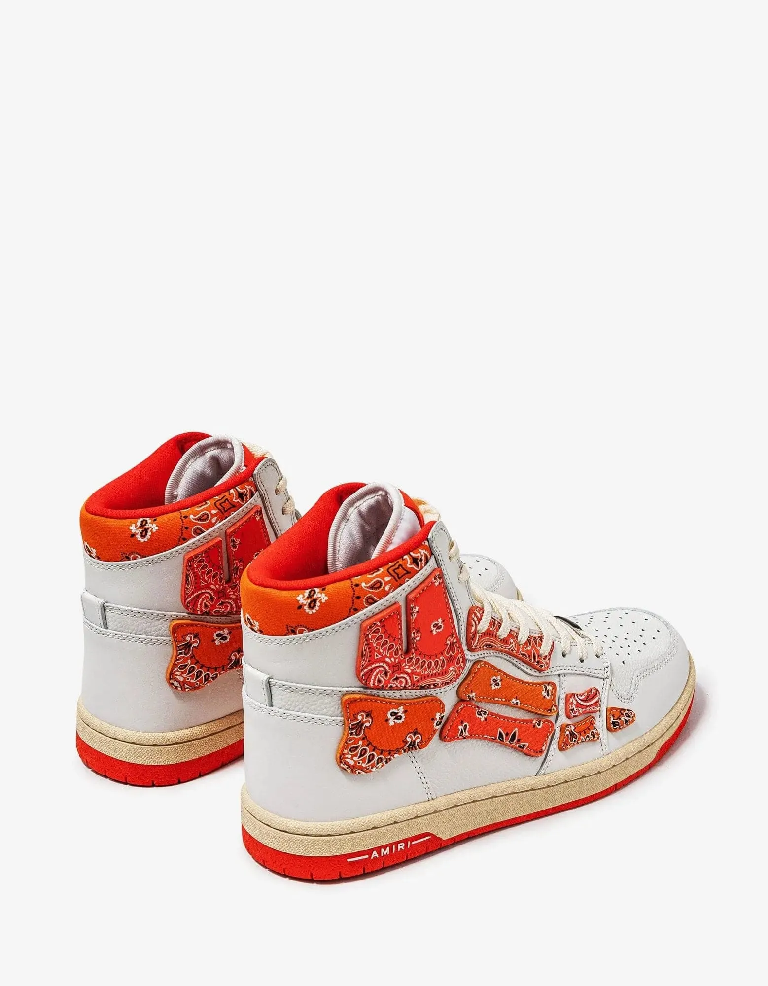 Amiri Skel Top Hi Bandana White & Orange Trainers