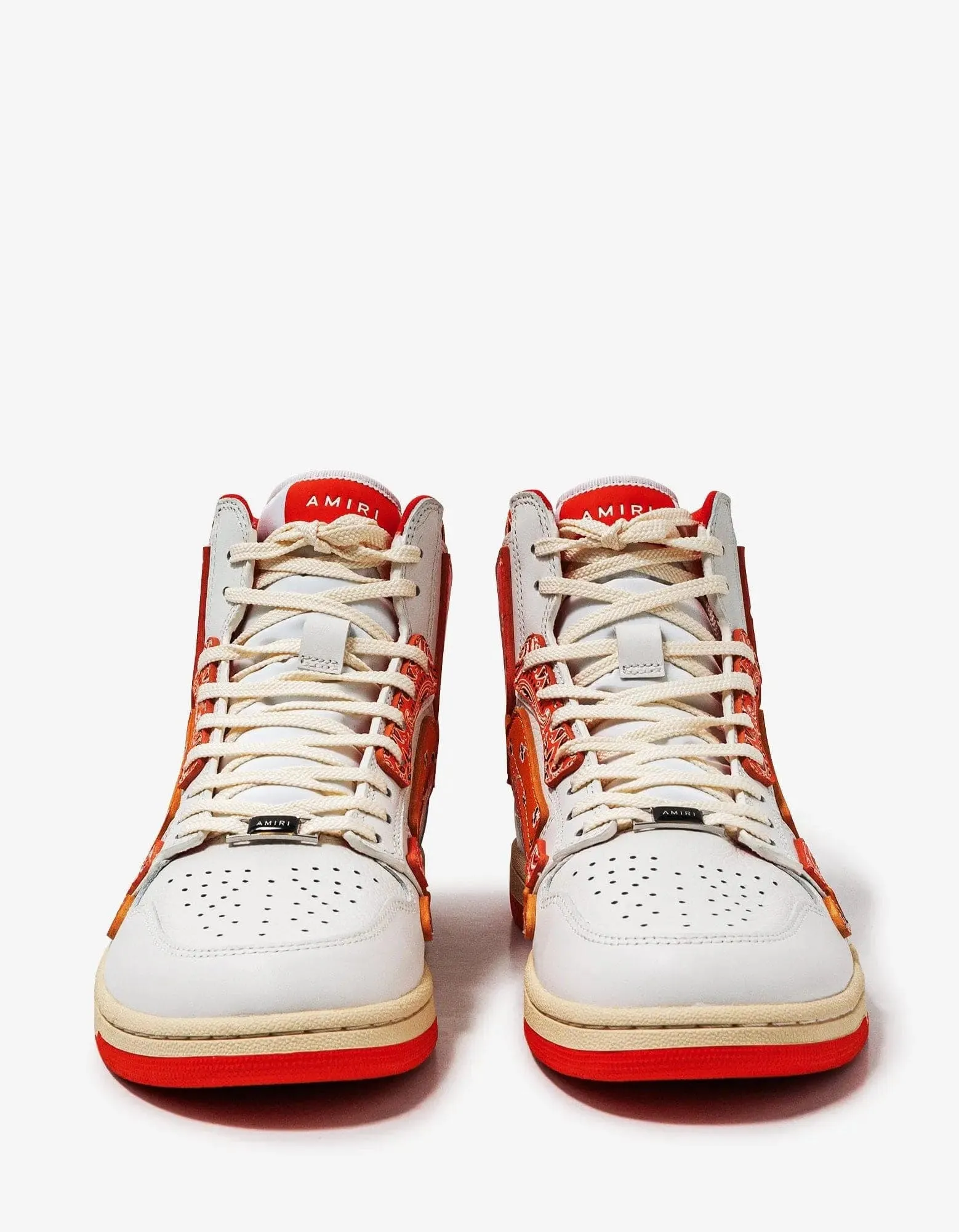 Amiri Skel Top Hi Bandana White & Orange Trainers