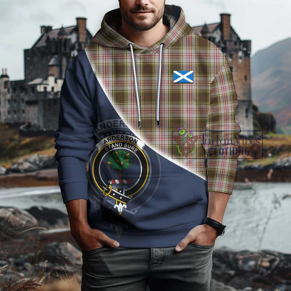 Anderson Dress Tartan Hoodie with Personalised National Flag and Family Crest Half Style