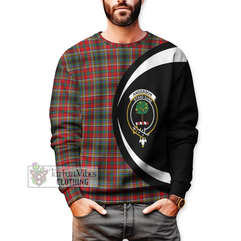 Anderson of Arbrake Tartan Sweatshirt with Family Crest Circle Style